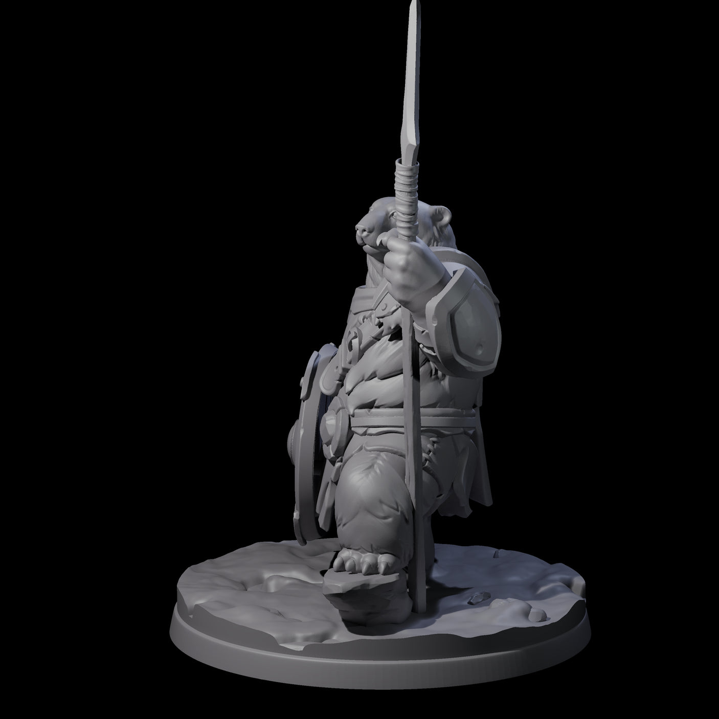 Polar Ursine Warrior C Miniature for Dungeons and Dragons, Pathfinder or other TTRPGs