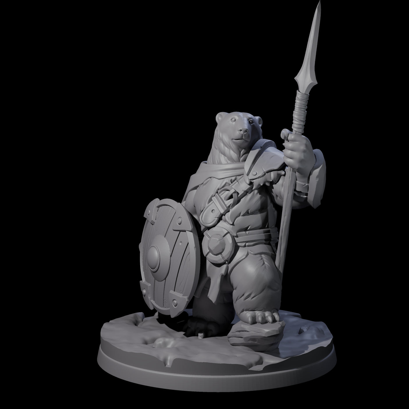 Polar Ursine Warrior C Miniature for Dungeons and Dragons, Pathfinder or other TTRPGs