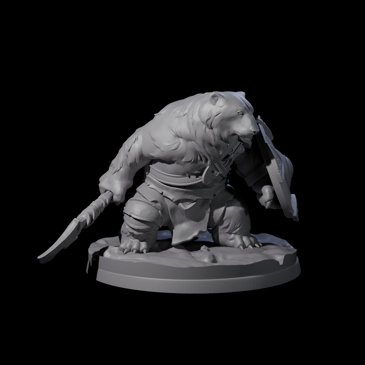 Polar Ursine Warriors Miniature for Dungeons and Dragons, Pathfinder or other TTRPGs