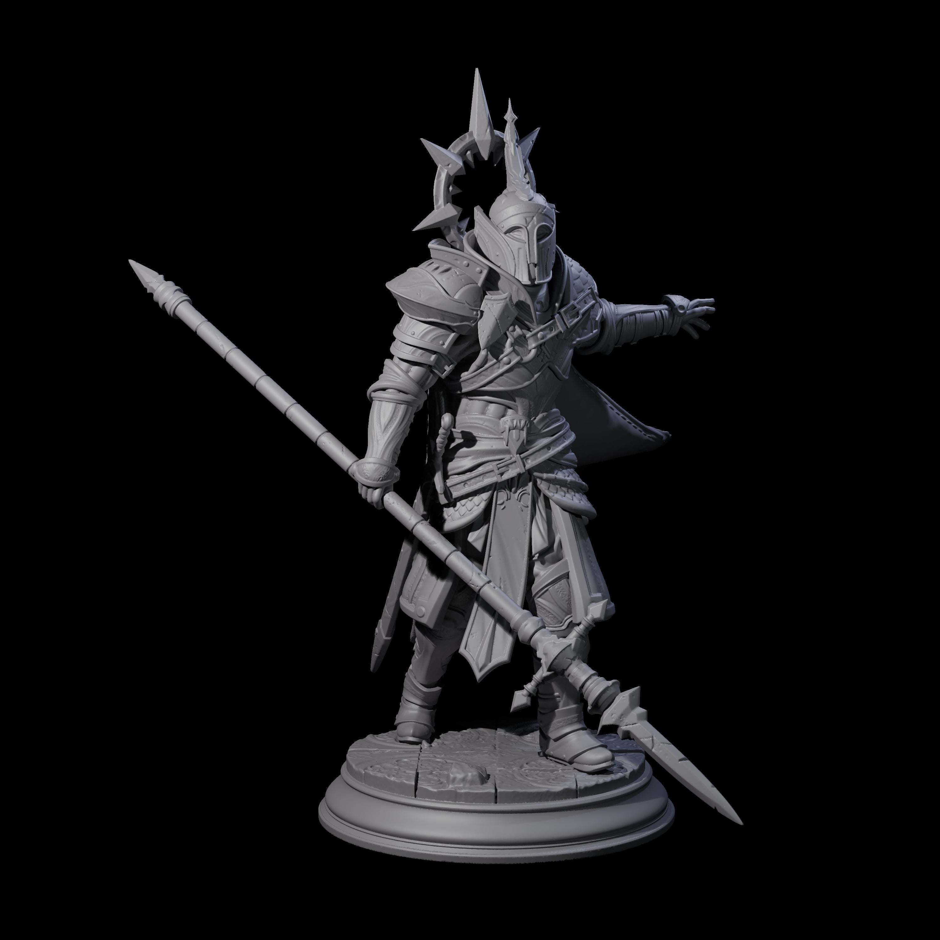 Polearm Paladin Miniature for Dungeons and Dragons, Pathfinder or other TTRPGs