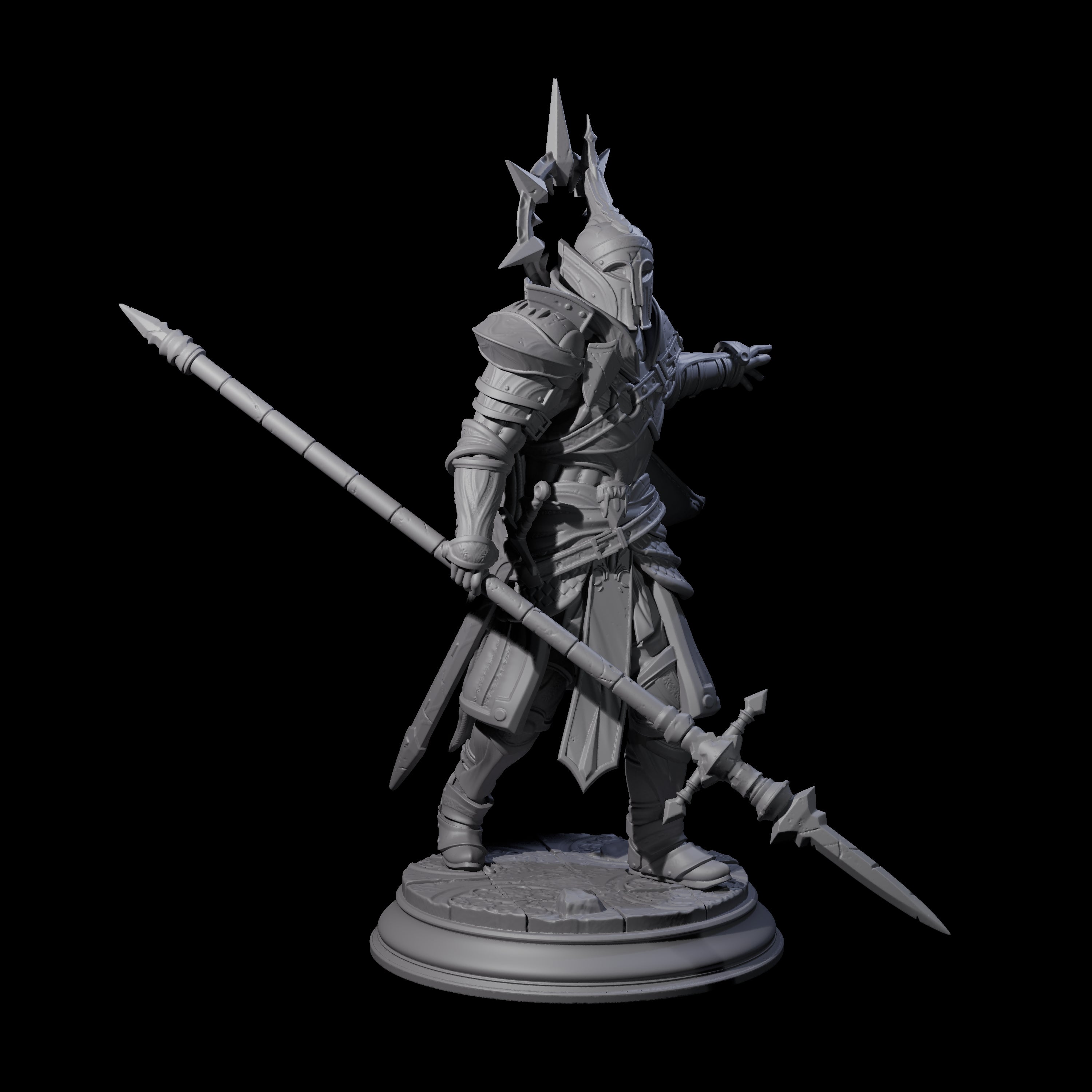 Polearm Paladin Miniature for Dungeons and Dragons, Pathfinder or other TTRPGs