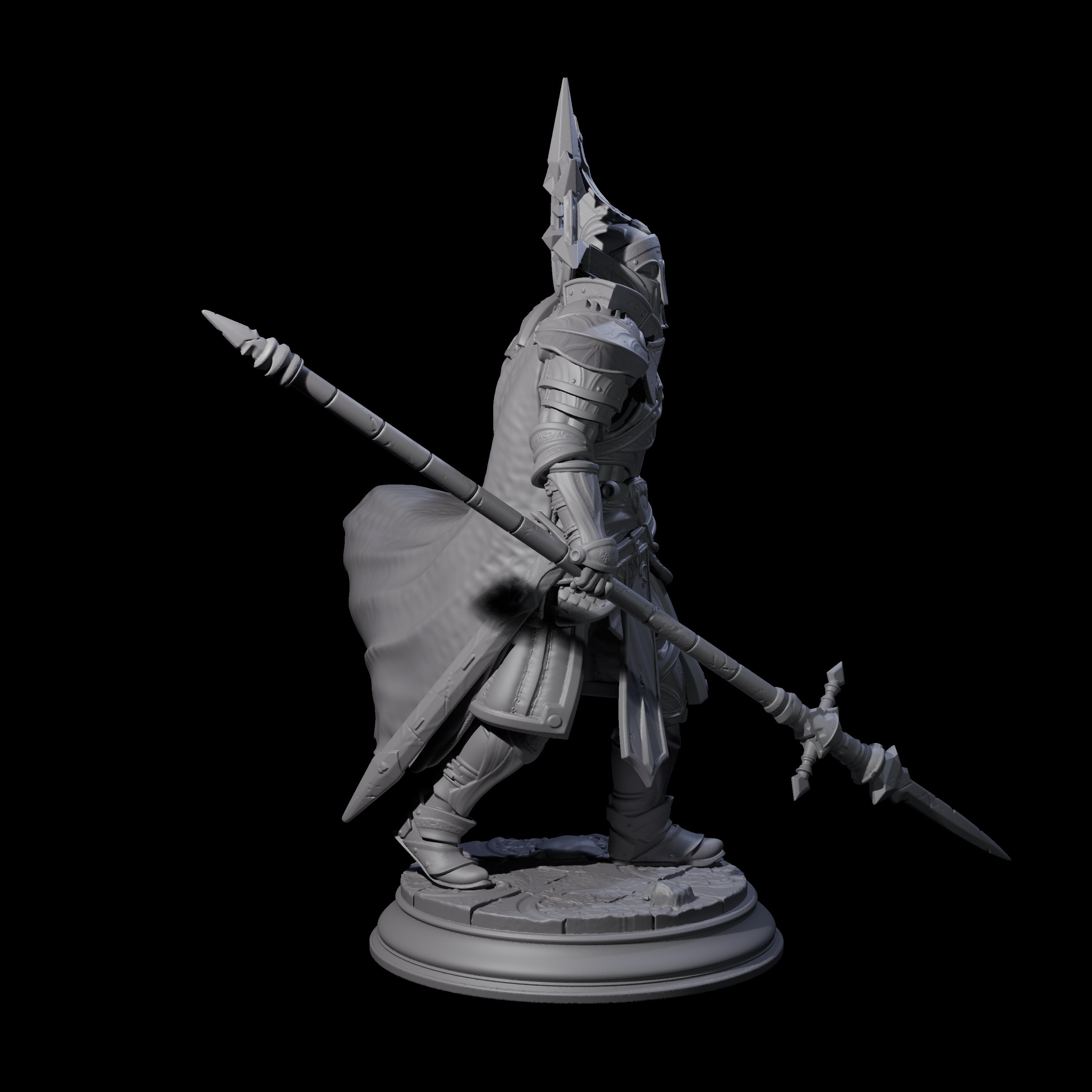 Polearm Paladin Miniature for Dungeons and Dragons, Pathfinder or other TTRPGs