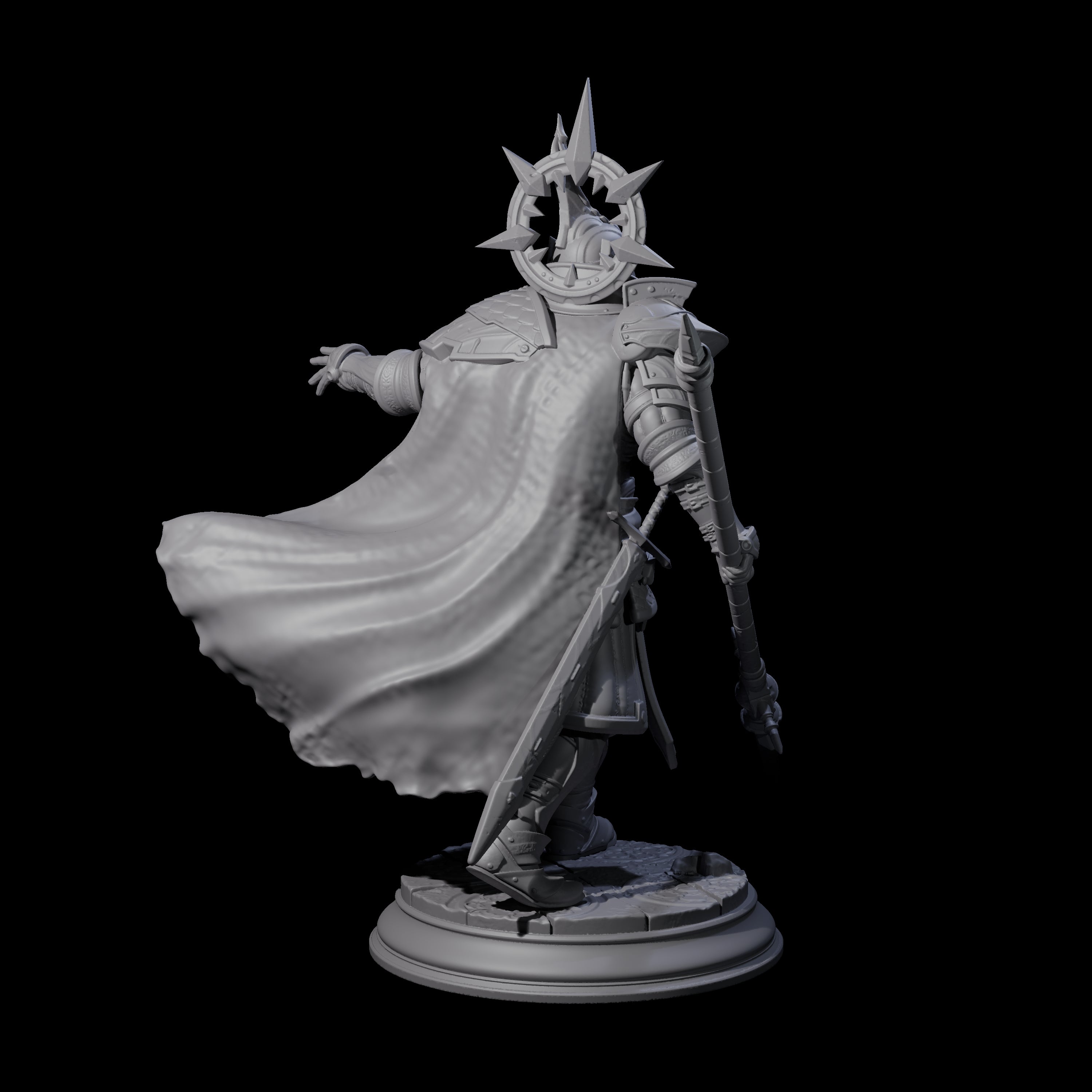 Polearm Paladin Miniature for Dungeons and Dragons, Pathfinder or other TTRPGs