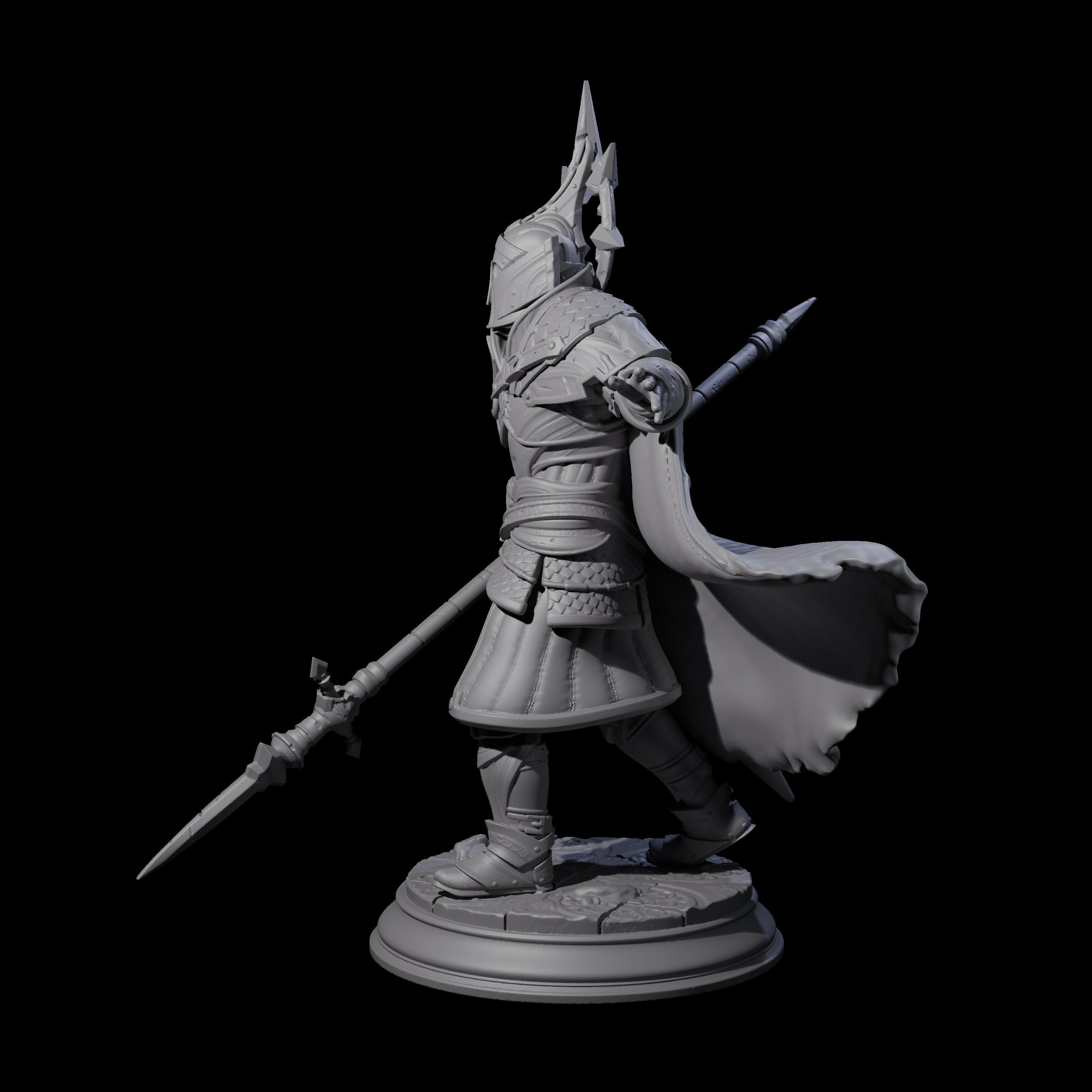 Polearm Paladin Miniature for Dungeons and Dragons, Pathfinder or other TTRPGs