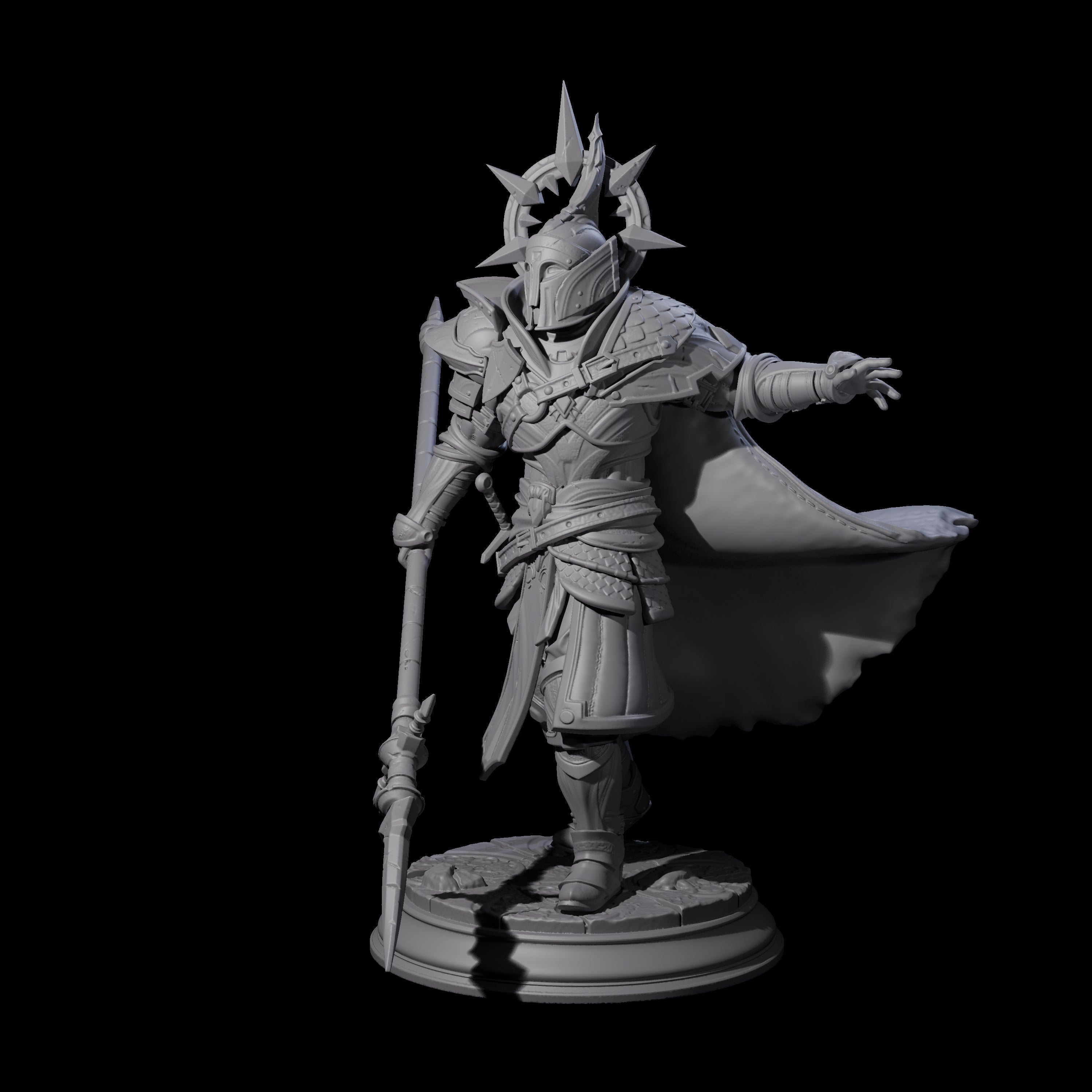 Polearm Paladin Miniature for Dungeons and Dragons, Pathfinder or other TTRPGs