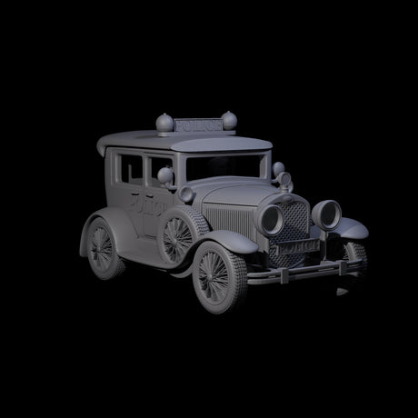Police Car Ford Model A Miniature for Dungeons and Dragons, Pathfinder or other TTRPGs
