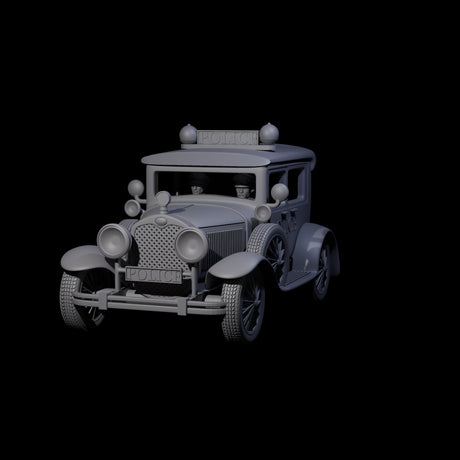 Police Car Ford Model A Miniature for Dungeons and Dragons, Pathfinder or other TTRPGs