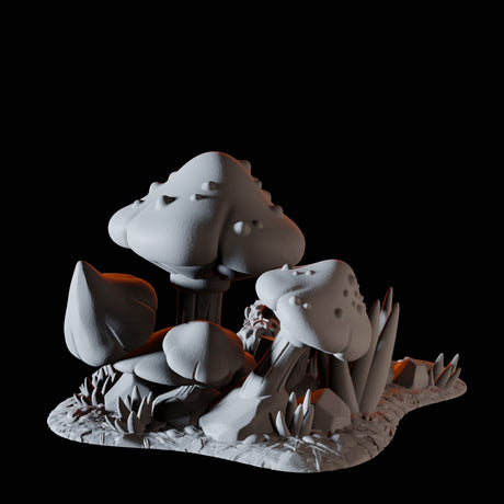 Porcupine and mushrooms Miniature for Dungeons and Dragons, Pathfinder or other TTRPGs
