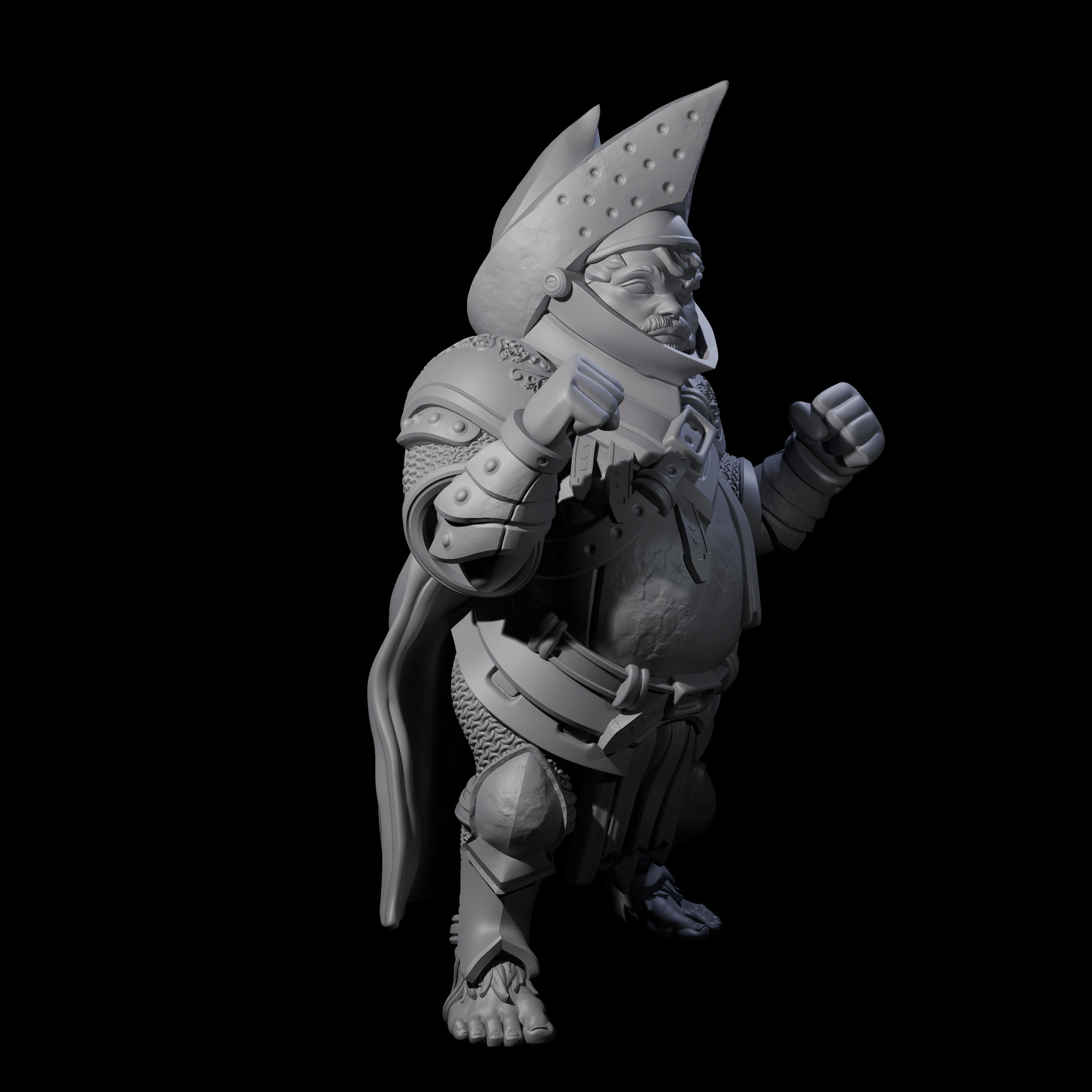 Portly Little Knight Miniature for Dungeons and Dragons, Pathfinder or other TTRPGs