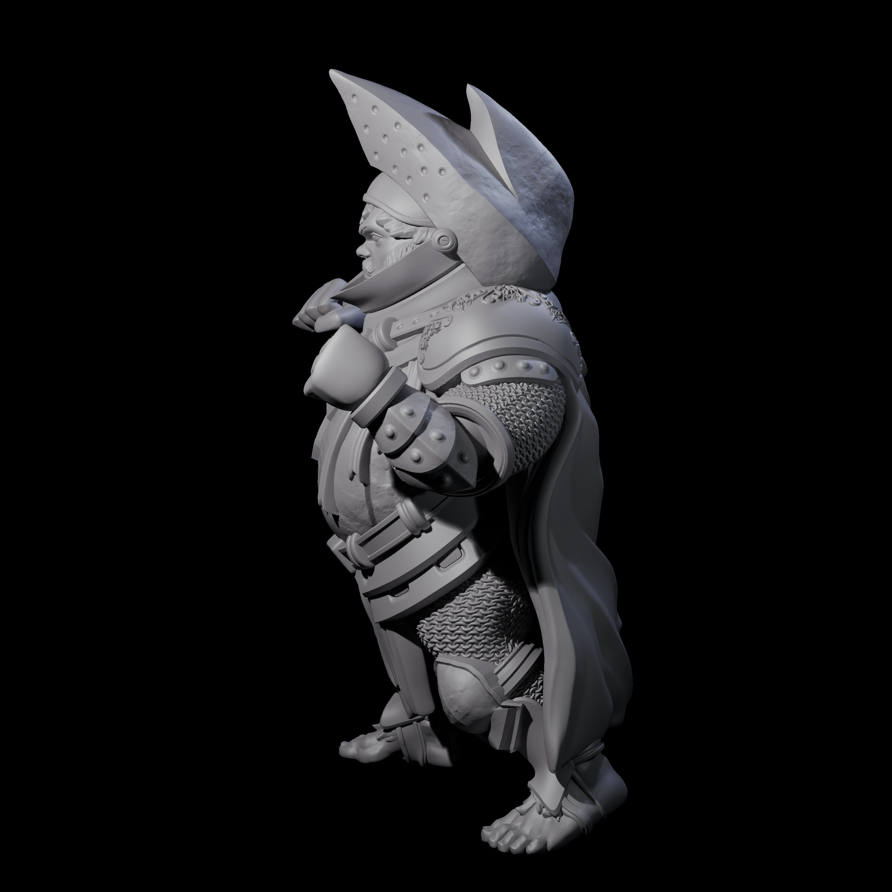 Portly Little Knight Miniature for Dungeons and Dragons, Pathfinder or other TTRPGs