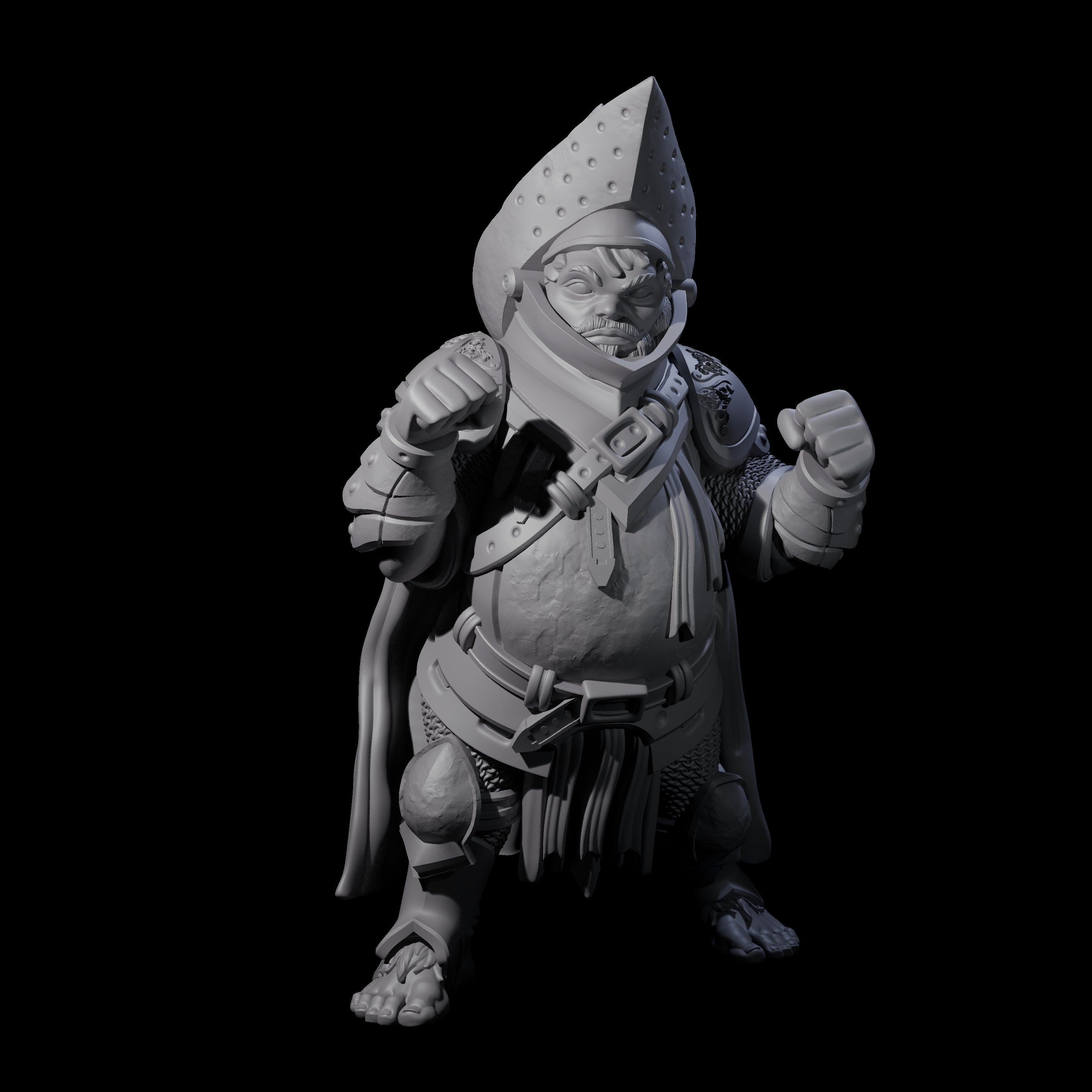 Portly Little Knight Miniature for Dungeons and Dragons, Pathfinder or other TTRPGs