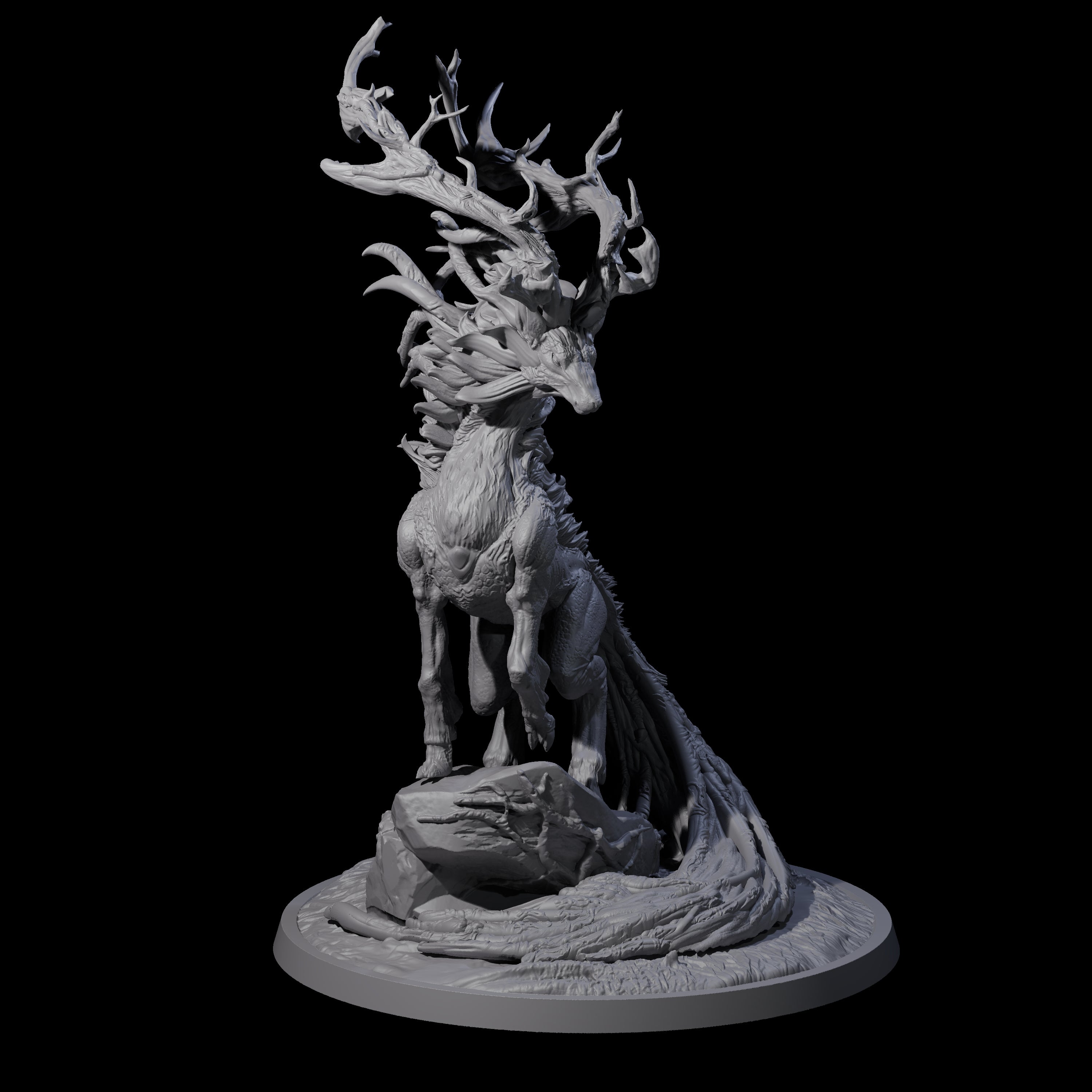 Posing Forest Guardian Stag Miniature for Dungeons and Dragons, Pathfinder or other TTRPGs