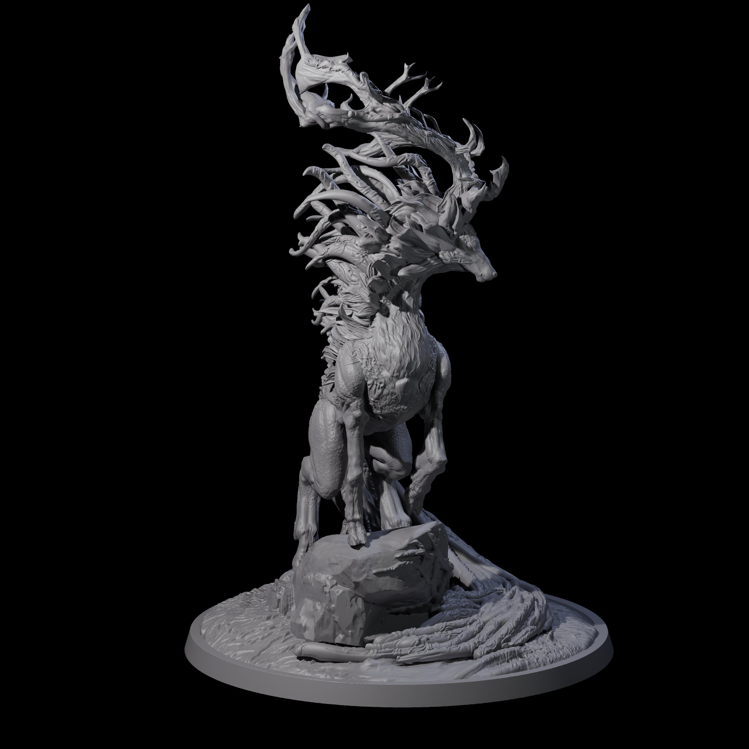 Posing Forest Guardian Stag Miniature for Dungeons and Dragons, Pathfinder or other TTRPGs