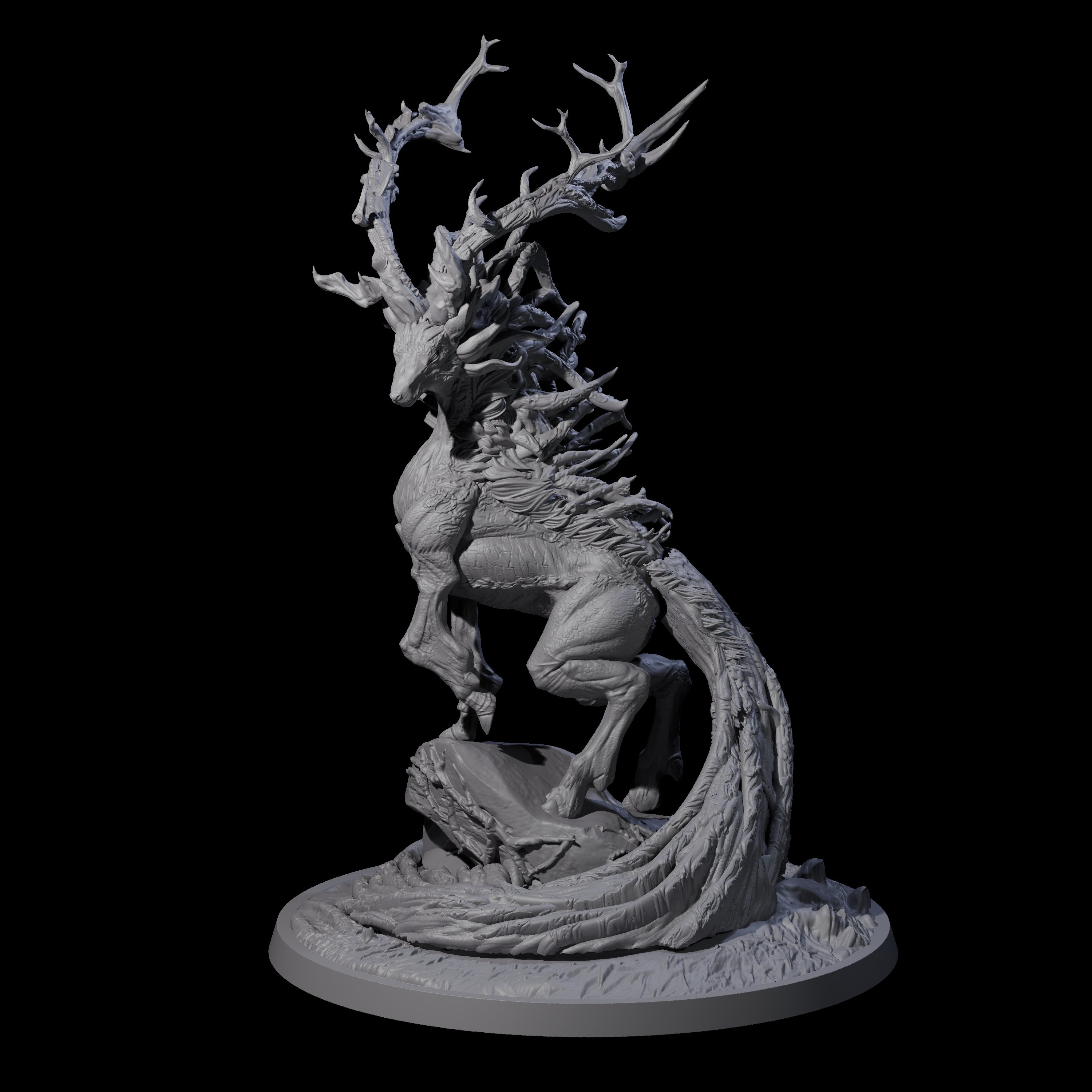 Posing Forest Guardian Stag Miniature for Dungeons and Dragons, Pathfinder or other TTRPGs