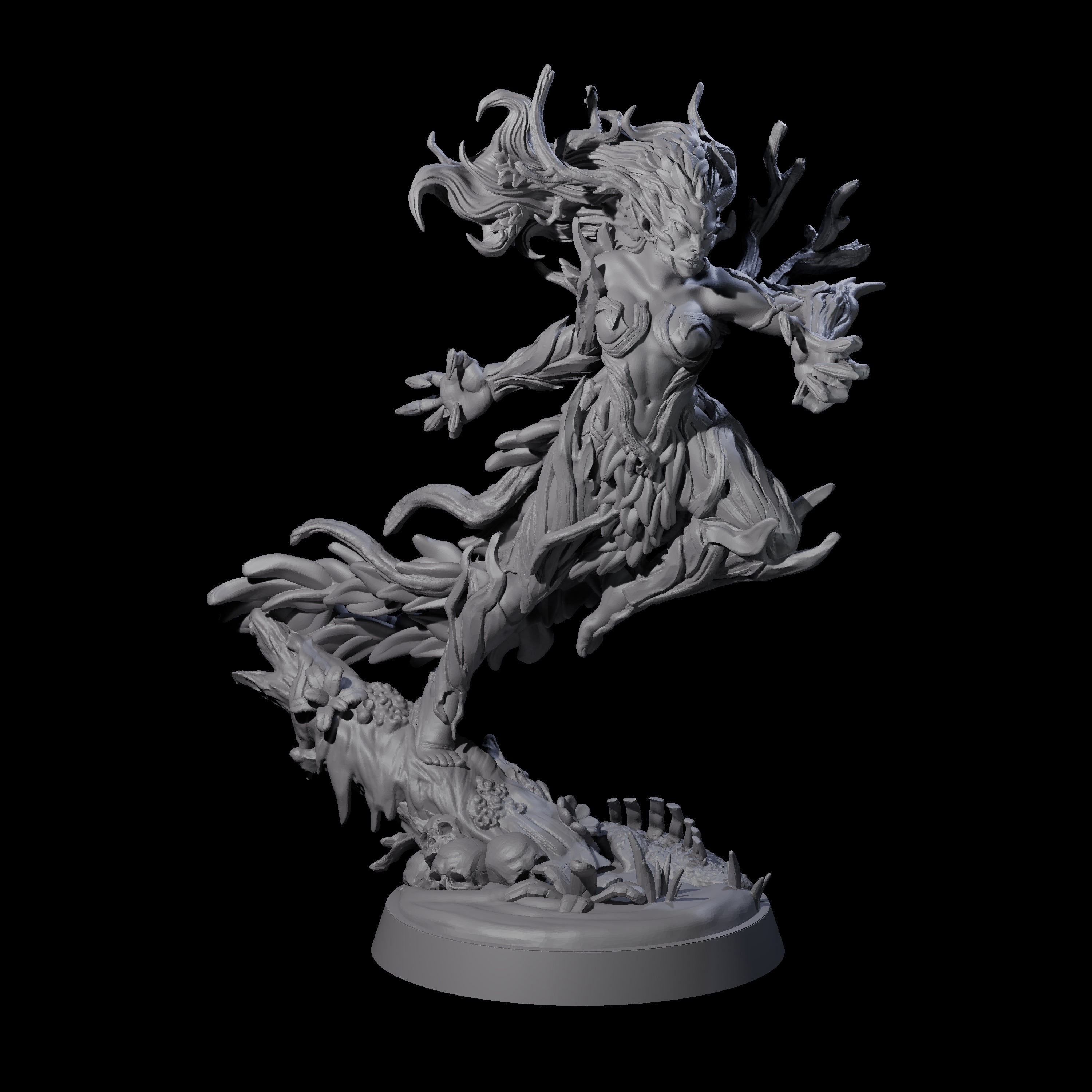 Pouncing Forest Dryad Miniature for Dungeons and Dragons, Pathfinder or other TTRPGs