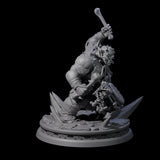 Pounding Ogre Drummer Miniature for Dungeons and Dragons, Pathfinder or other TTRPGs