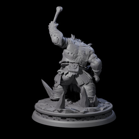 Pounding Ogre Drummer Miniature for Dungeons and Dragons, Pathfinder or other TTRPGs