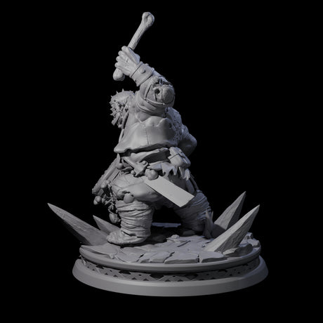 Pounding Ogre Drummer Miniature for Dungeons and Dragons, Pathfinder or other TTRPGs