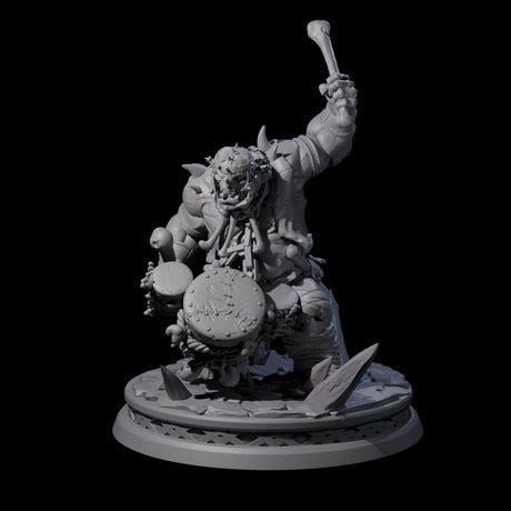 Pounding Ogre Drummer Miniature for Dungeons and Dragons, Pathfinder or other TTRPGs