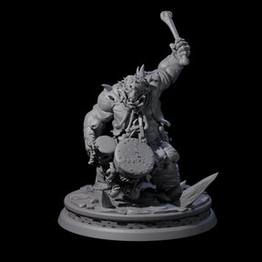 Pounding Ogre Drummer Miniature for Dungeons and Dragons, Pathfinder or other TTRPGs