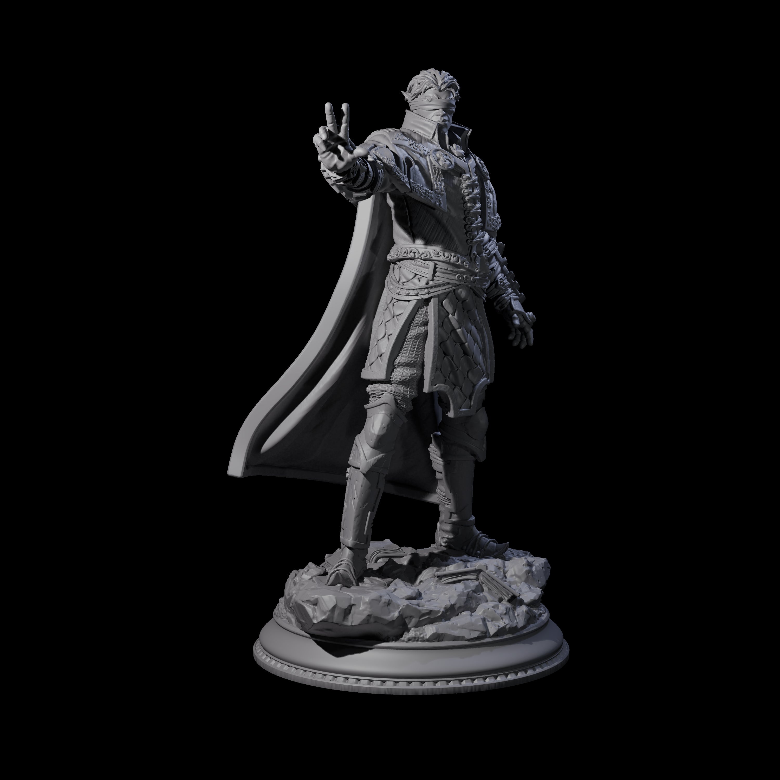 Powerful Blinded Fighter Miniature for Dungeons and Dragons, Pathfinder or other TTRPGs
