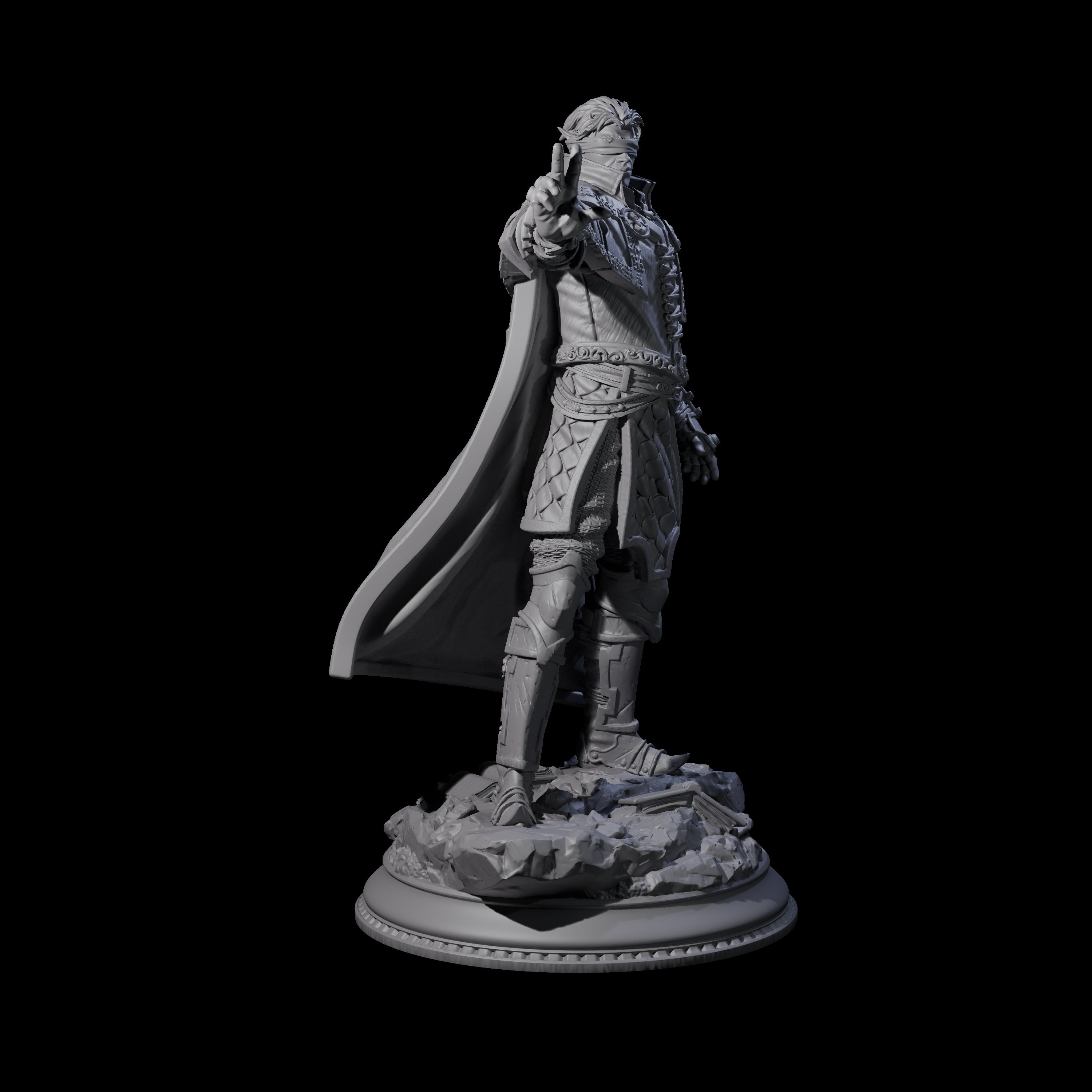 Powerful Blinded Fighter Miniature for Dungeons and Dragons, Pathfinder or other TTRPGs
