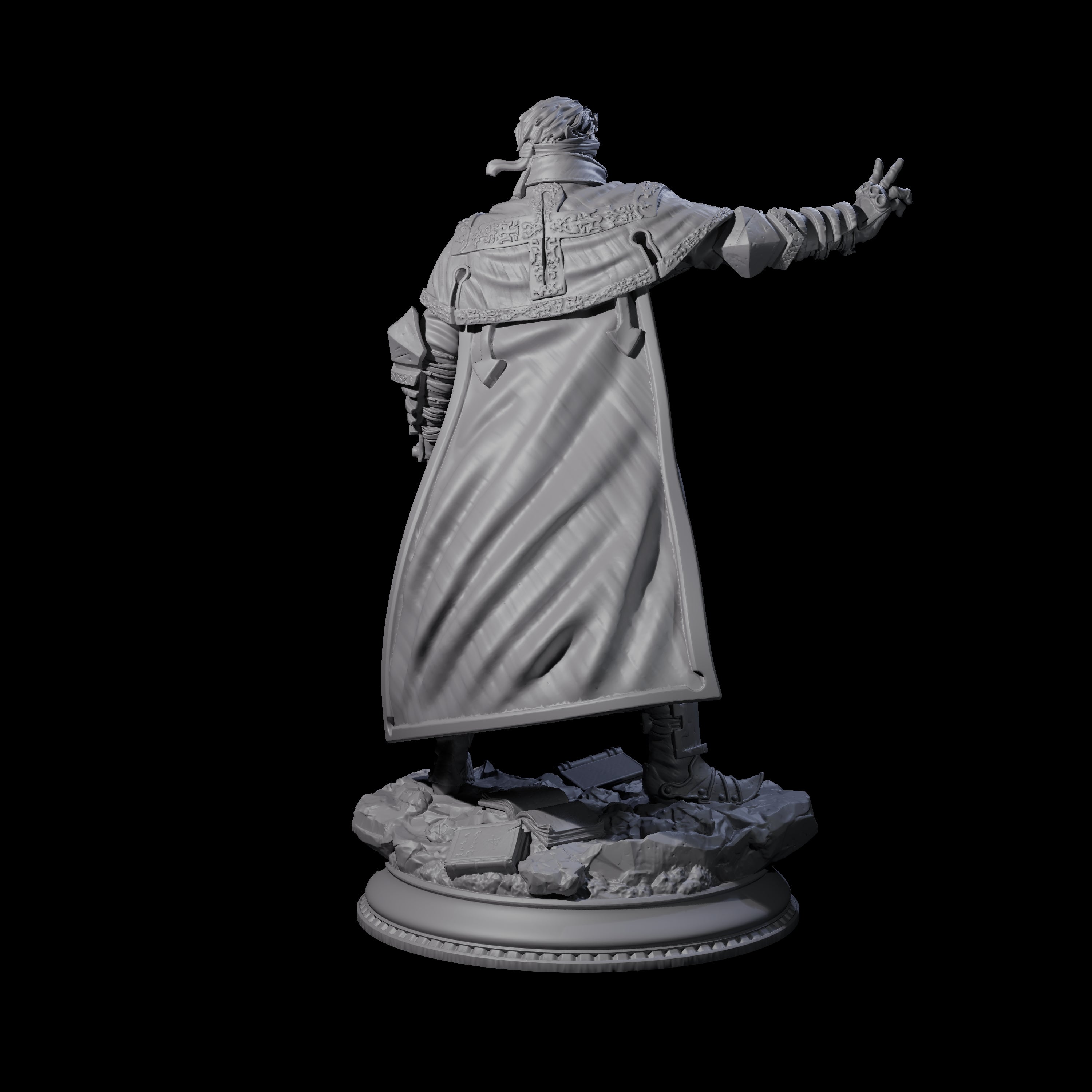 Powerful Blinded Fighter Miniature for Dungeons and Dragons, Pathfinder or other TTRPGs