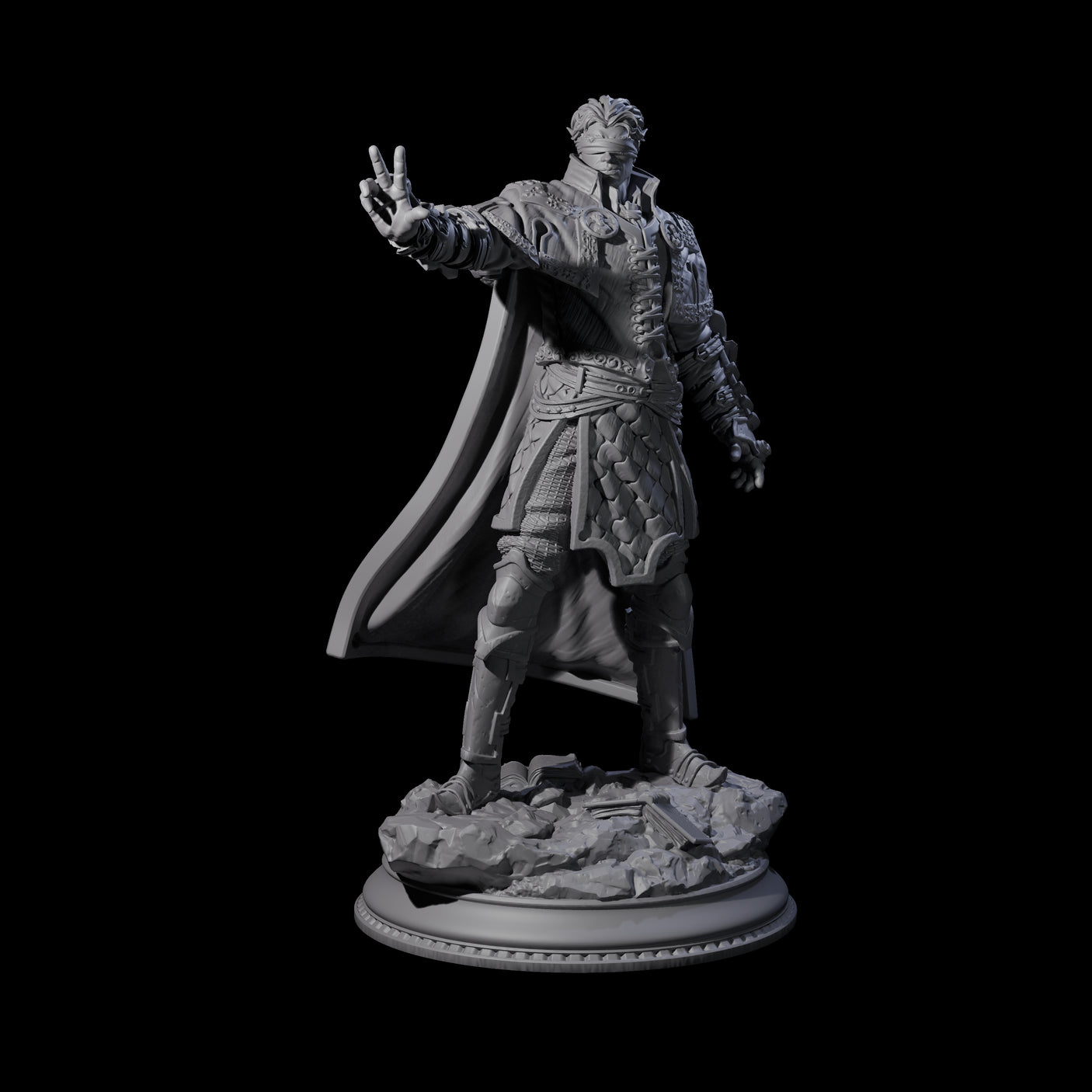 Powerful Blinded Fighter Miniature for Dungeons and Dragons, Pathfinder or other TTRPGs