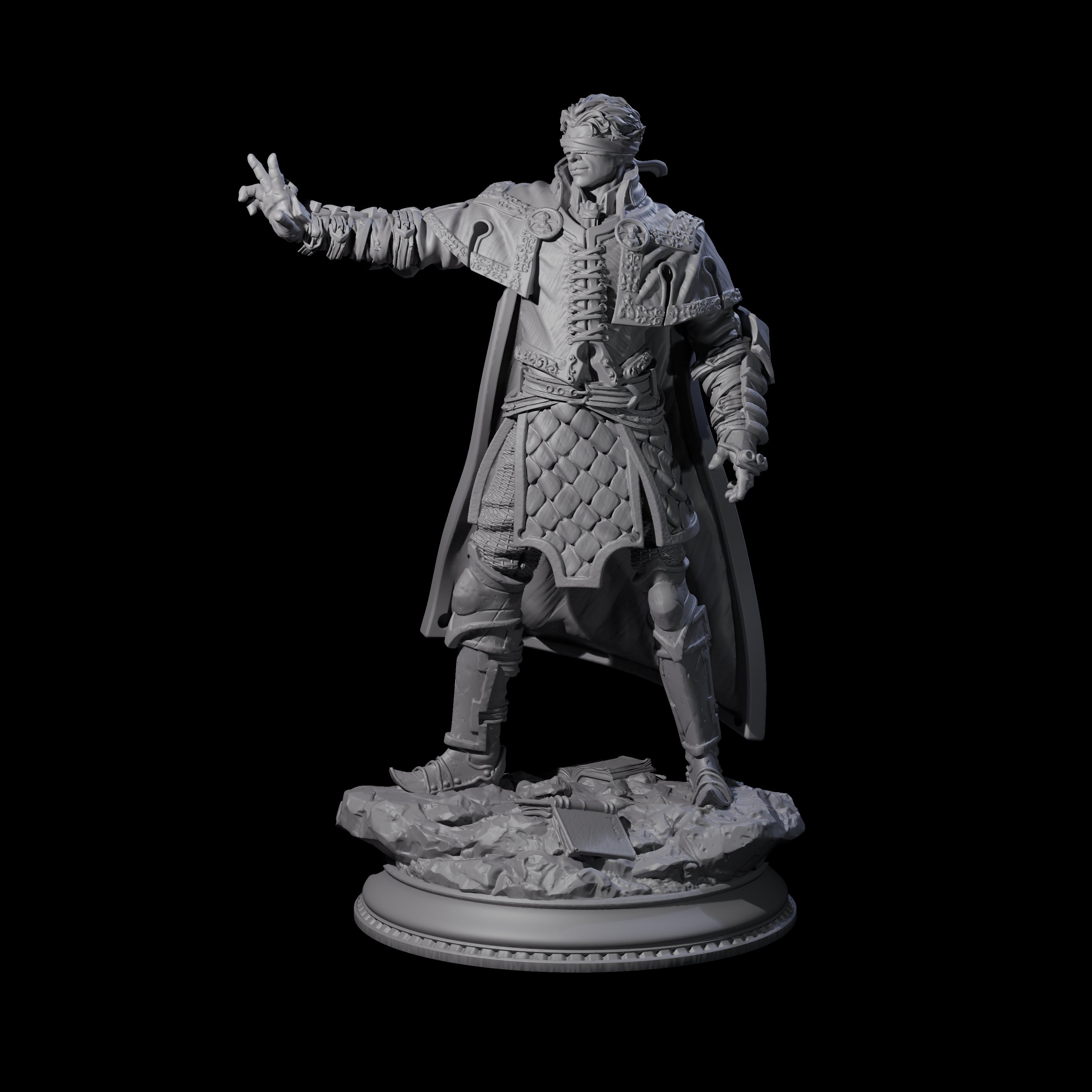 Powerful Blinded Fighter Miniature for Dungeons and Dragons, Pathfinder or other TTRPGs