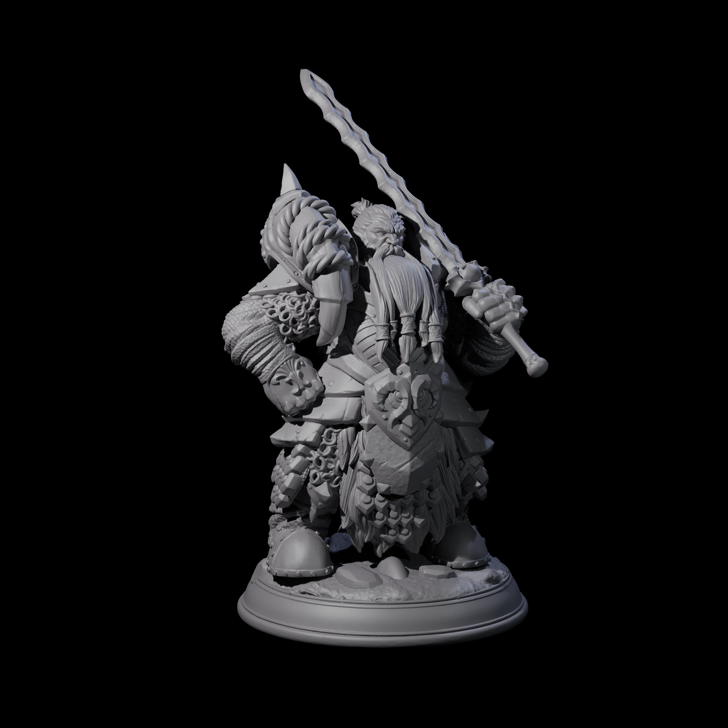 Powerful Dwarf Hunter Miniature for Dungeons and Dragons, Pathfinder or other TTRPGs