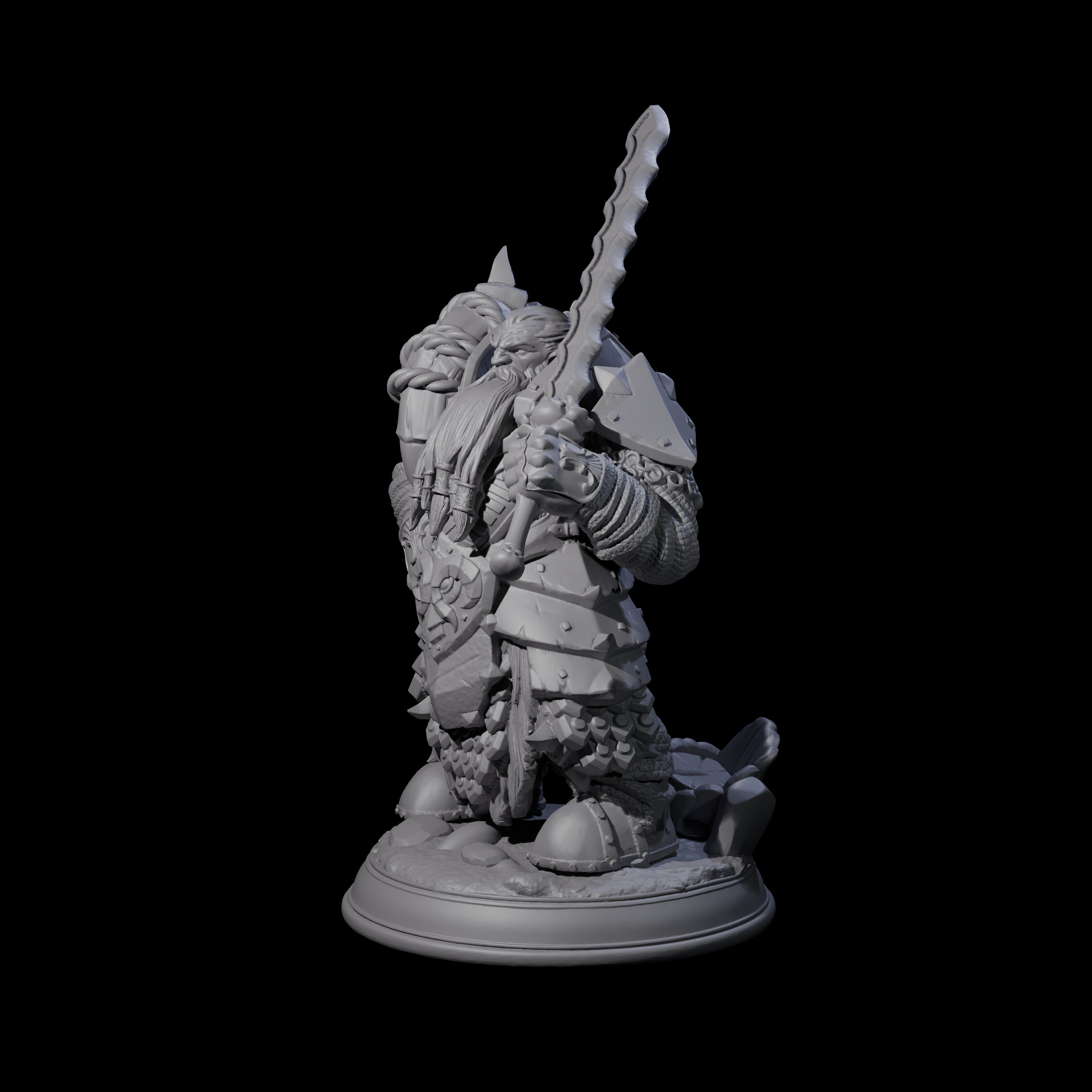 Powerful Dwarf Hunter Miniature for Dungeons and Dragons, Pathfinder or other TTRPGs