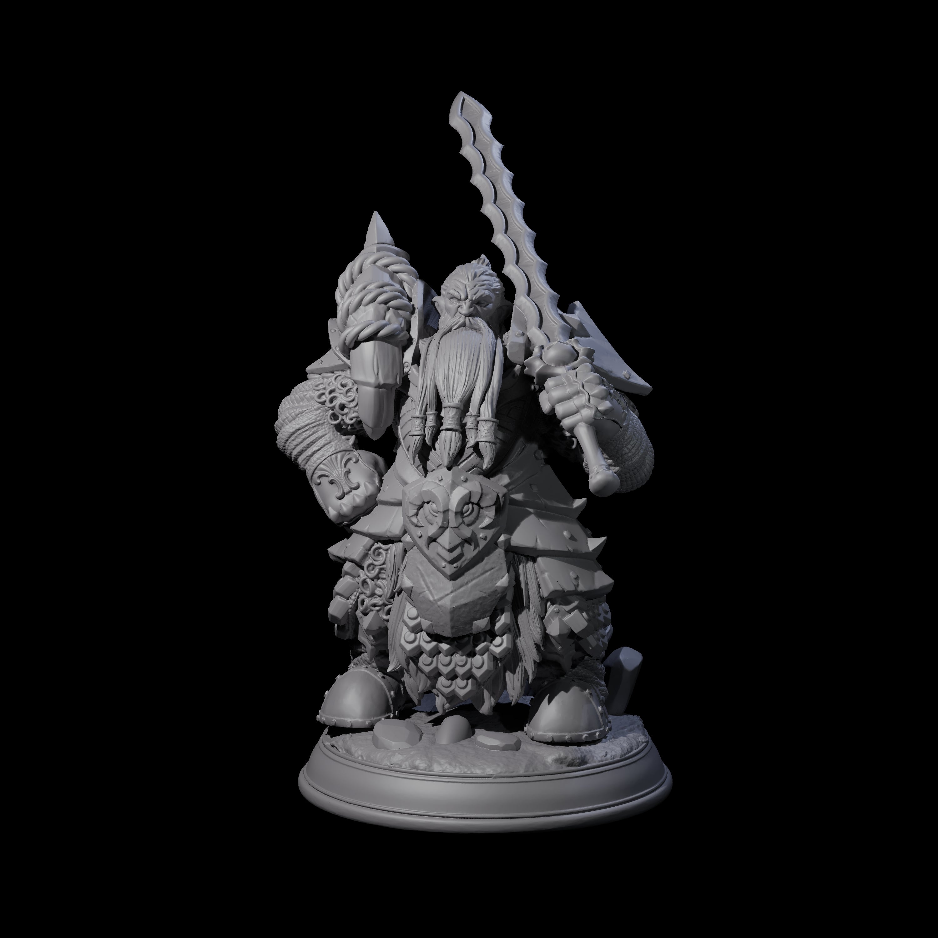 Powerful Dwarf Hunter Miniature for Dungeons and Dragons, Pathfinder or other TTRPGs