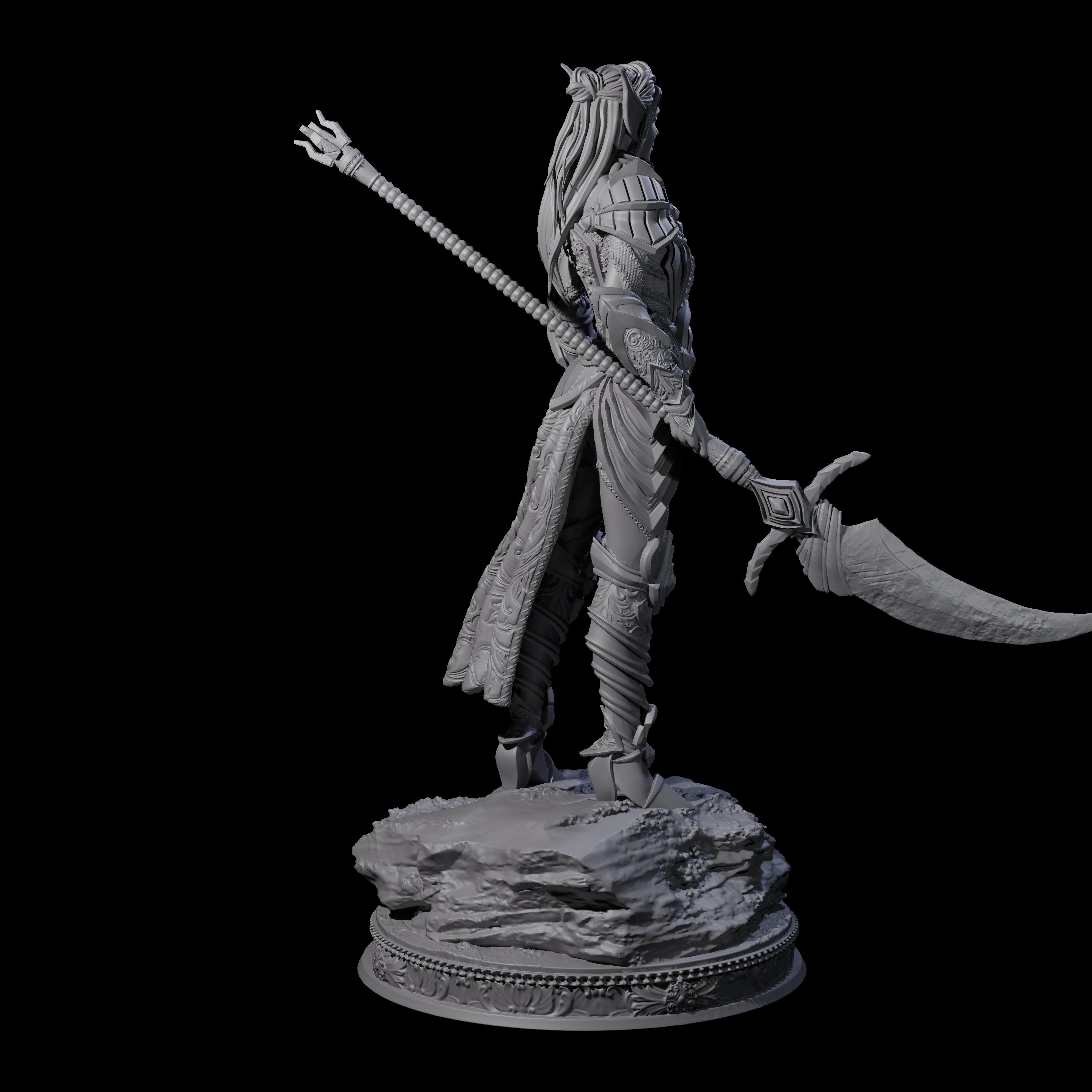 Powerful Fighter Miniature for Dungeons and Dragons, Pathfinder or other TTRPGs