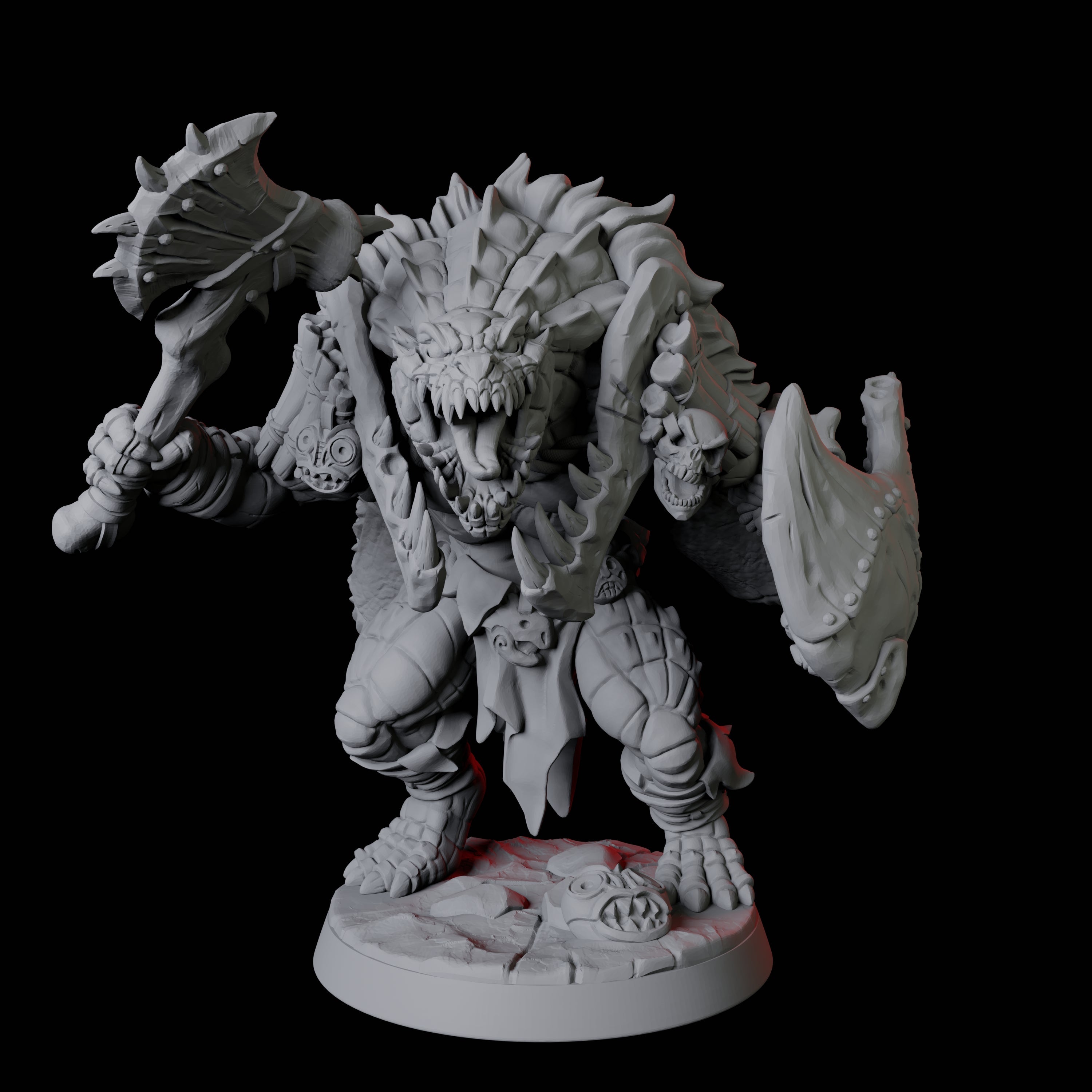 Powerful Frost Lizardfolk D Miniature for Dungeons and Dragons, Pathfinder or other TTRPGs