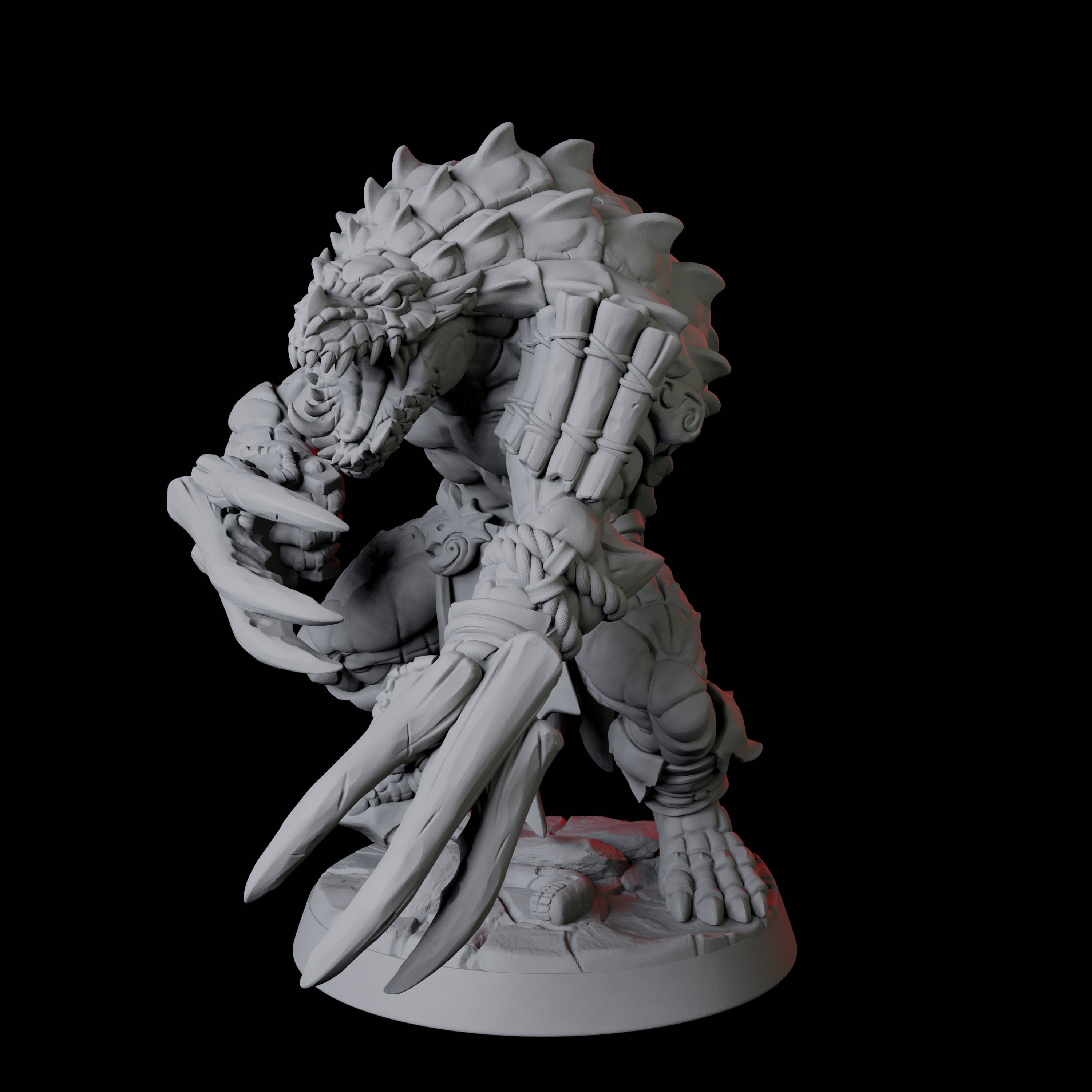 Powerful Frost Lizardfolk E Miniature for Dungeons and Dragons, Pathfinder or other TTRPGs