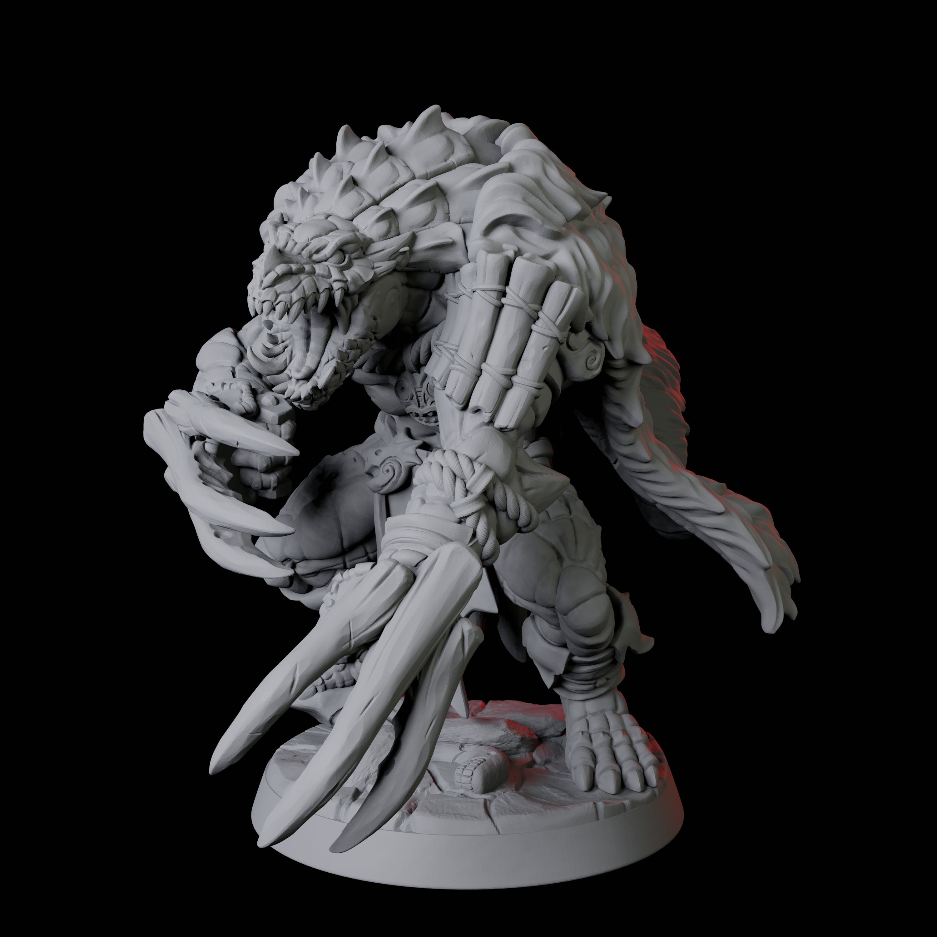 Powerful Frost Lizardfolk E Miniature for Dungeons and Dragons, Pathfinder or other TTRPGs