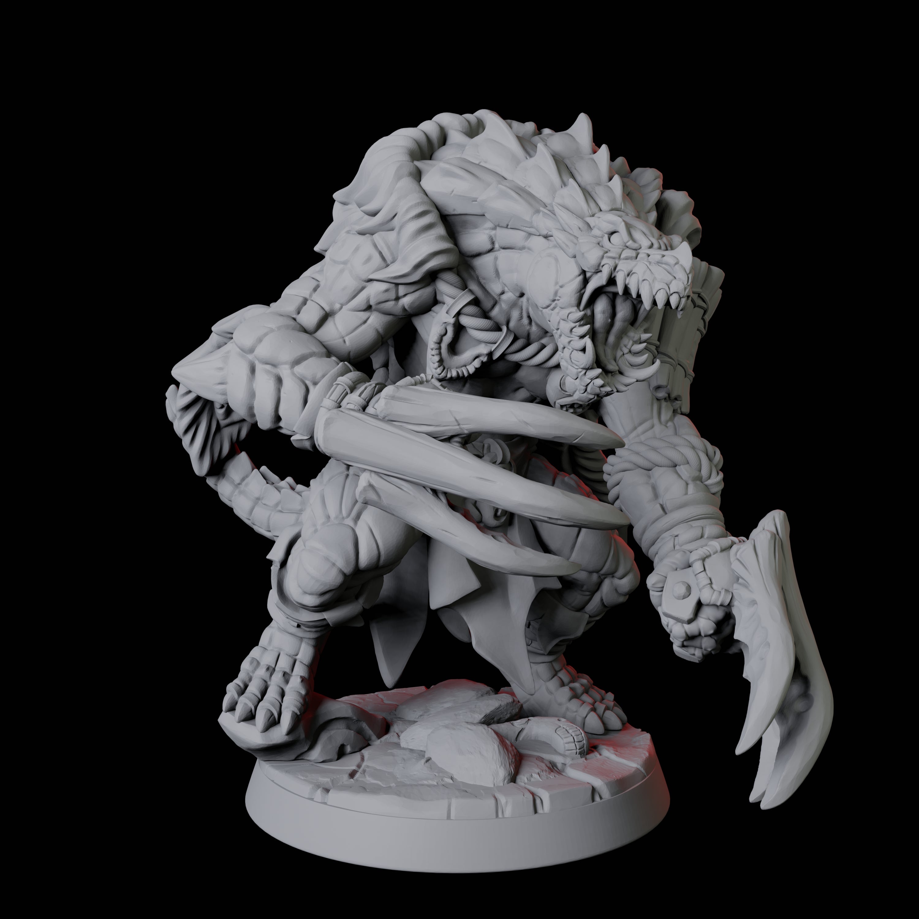 Powerful Frost Lizardfolk E Miniature for Dungeons and Dragons, Pathfinder or other TTRPGs