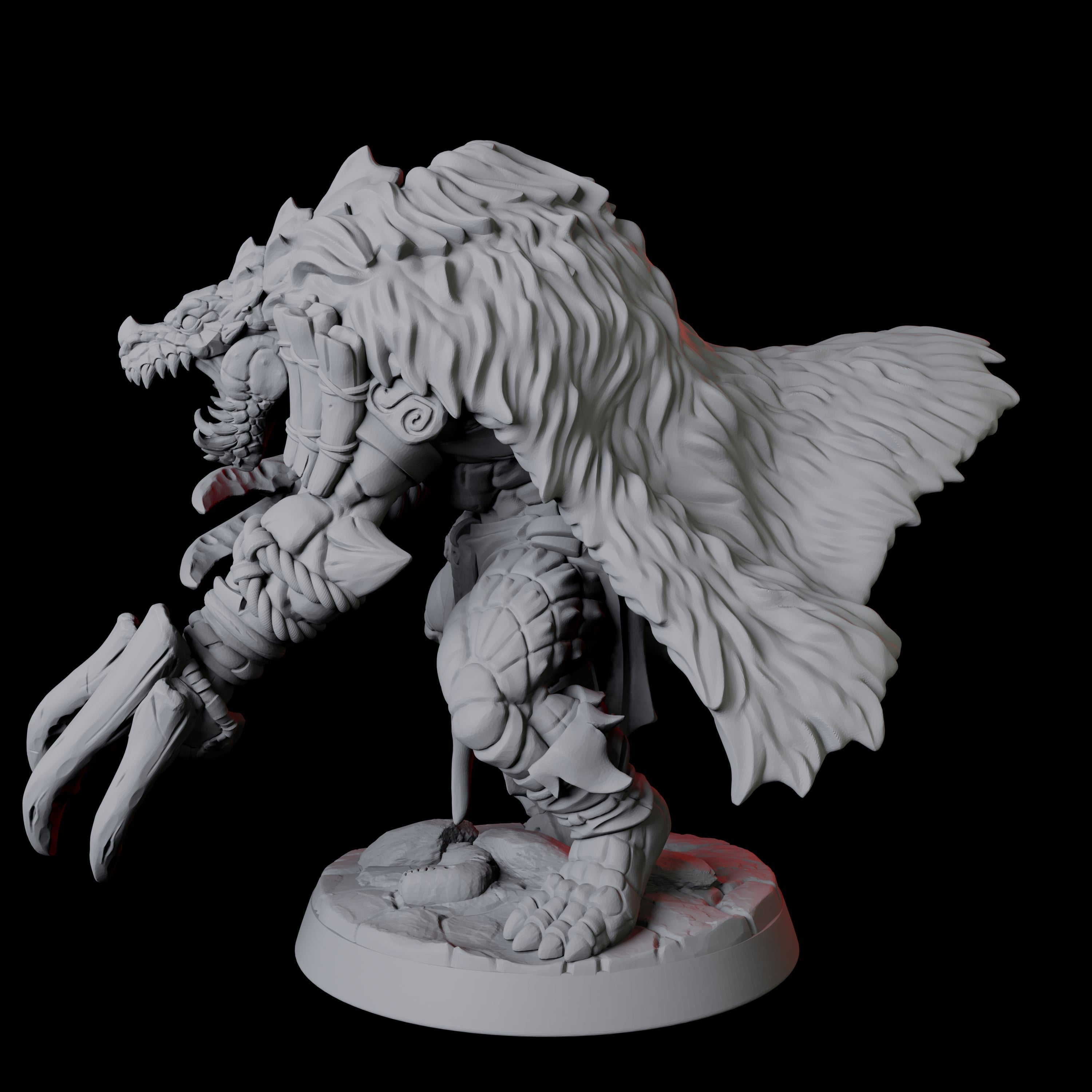 Powerful Frost Lizardfolk E Miniature for Dungeons and Dragons, Pathfinder or other TTRPGs