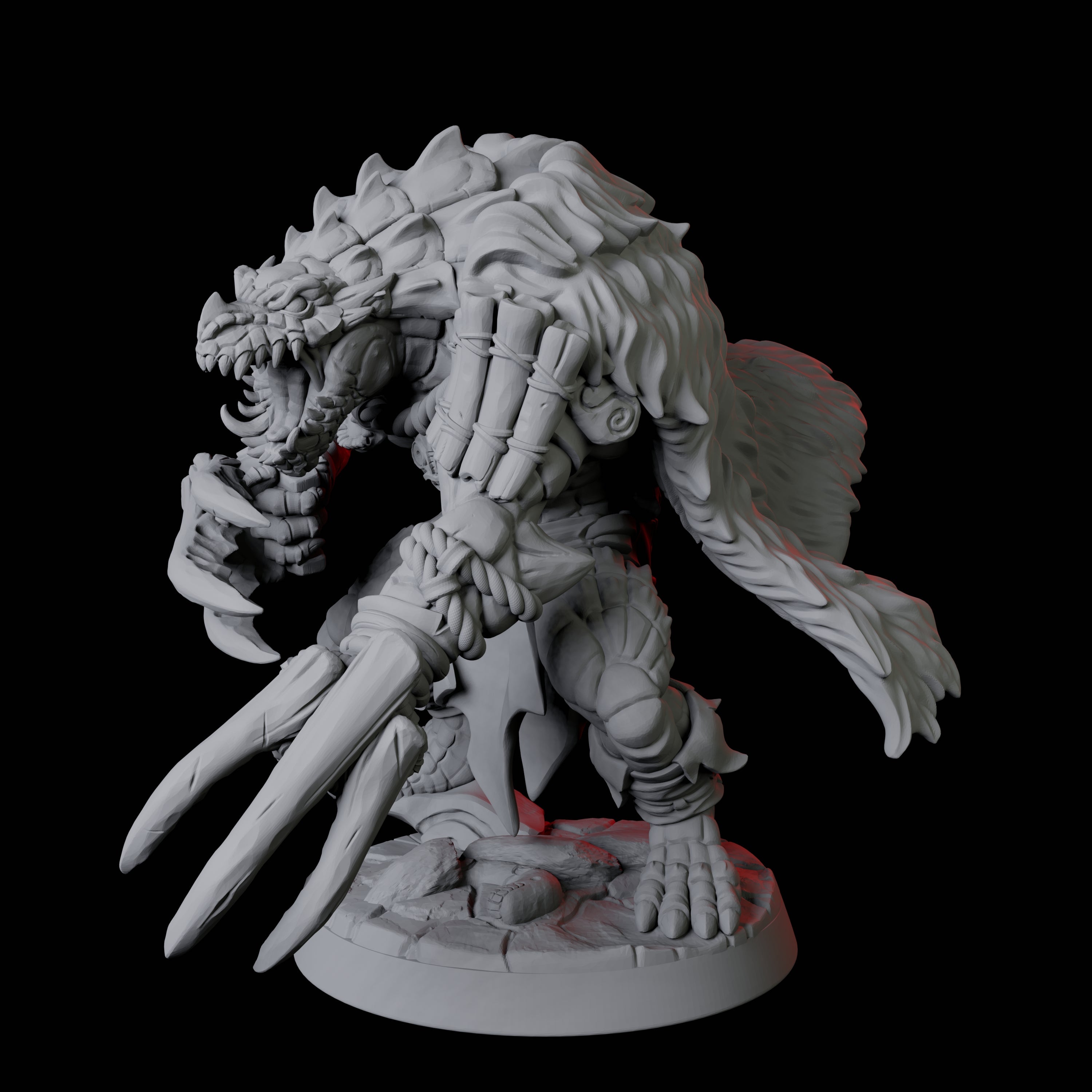 Powerful Frost Lizardfolk E Miniature for Dungeons and Dragons, Pathfinder or other TTRPGs