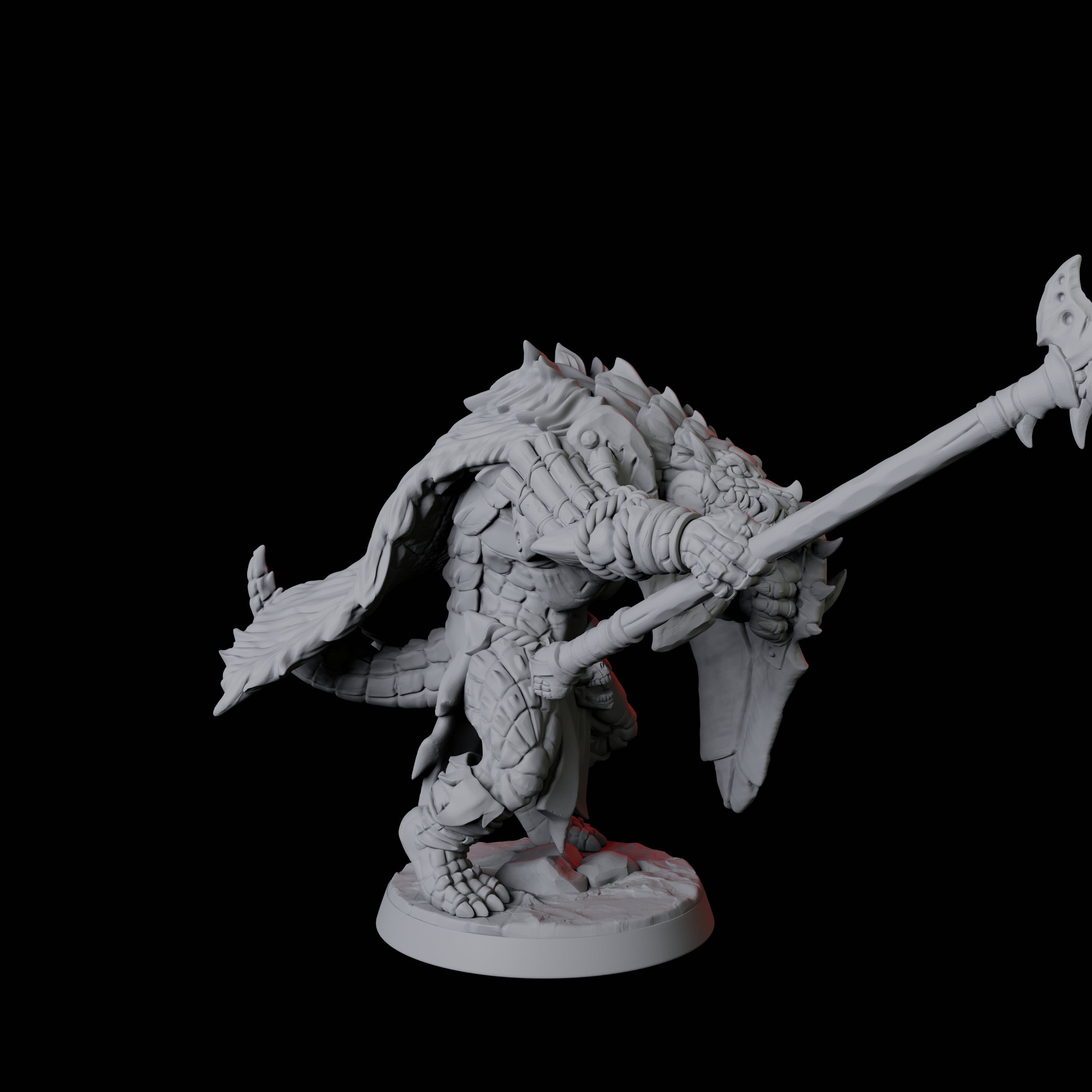 Powerful Frost Lizardfolk F Miniature for Dungeons and Dragons, Pathfinder or other TTRPGs