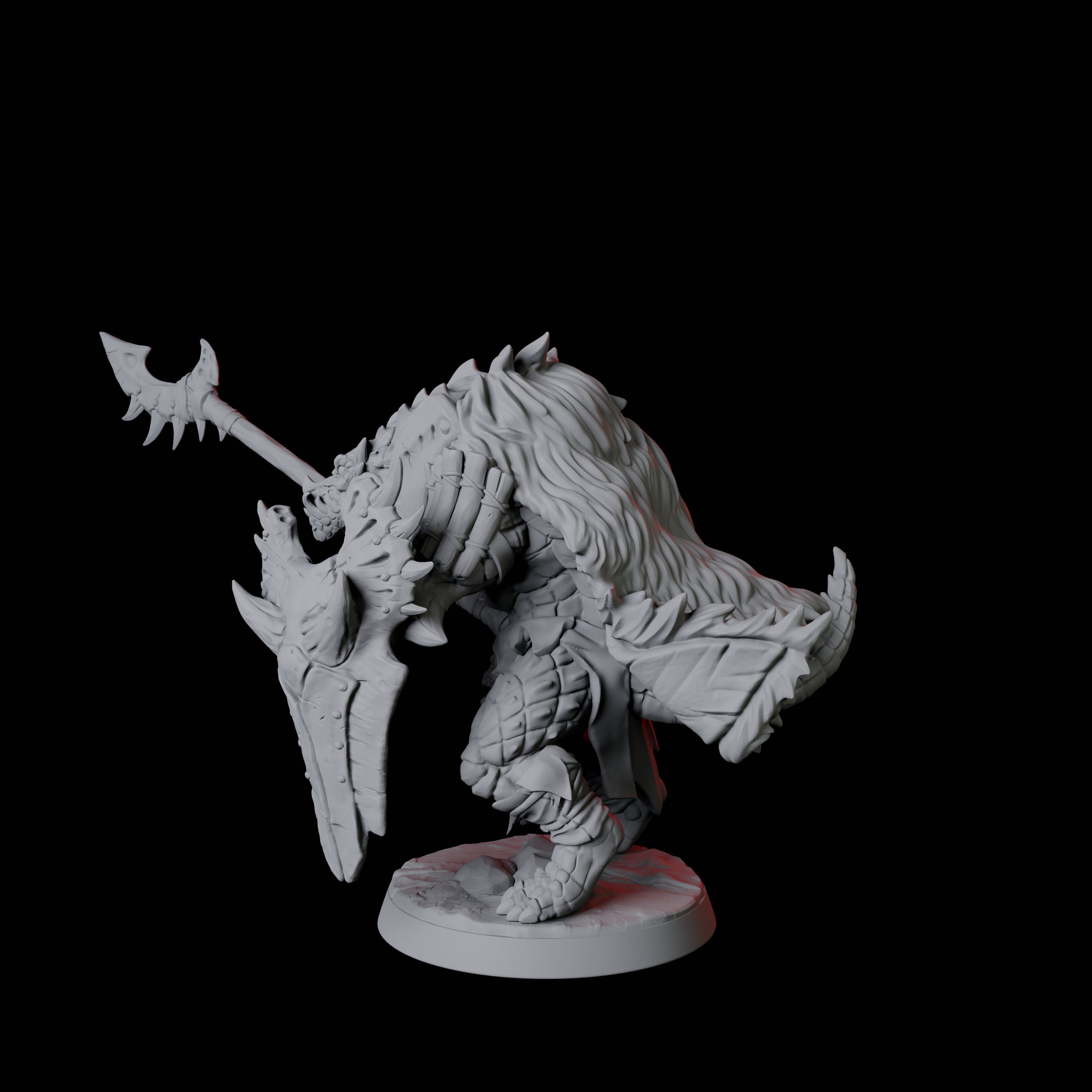 Powerful Frost Lizardfolk F Miniature for Dungeons and Dragons, Pathfinder or other TTRPGs
