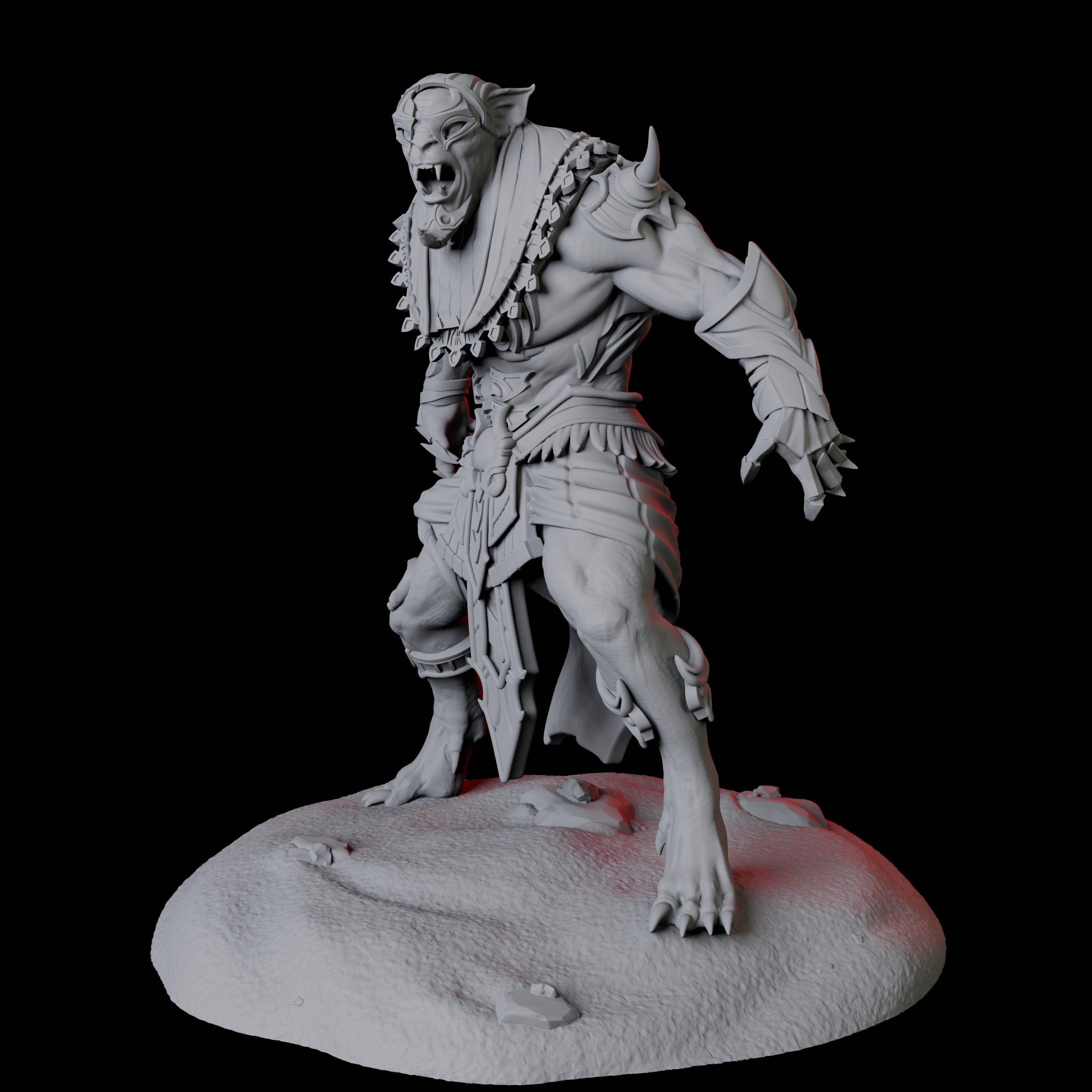 Powerful Tabaxi Warrior D Miniature for Dungeons and Dragons, Pathfinder or other TTRPGs