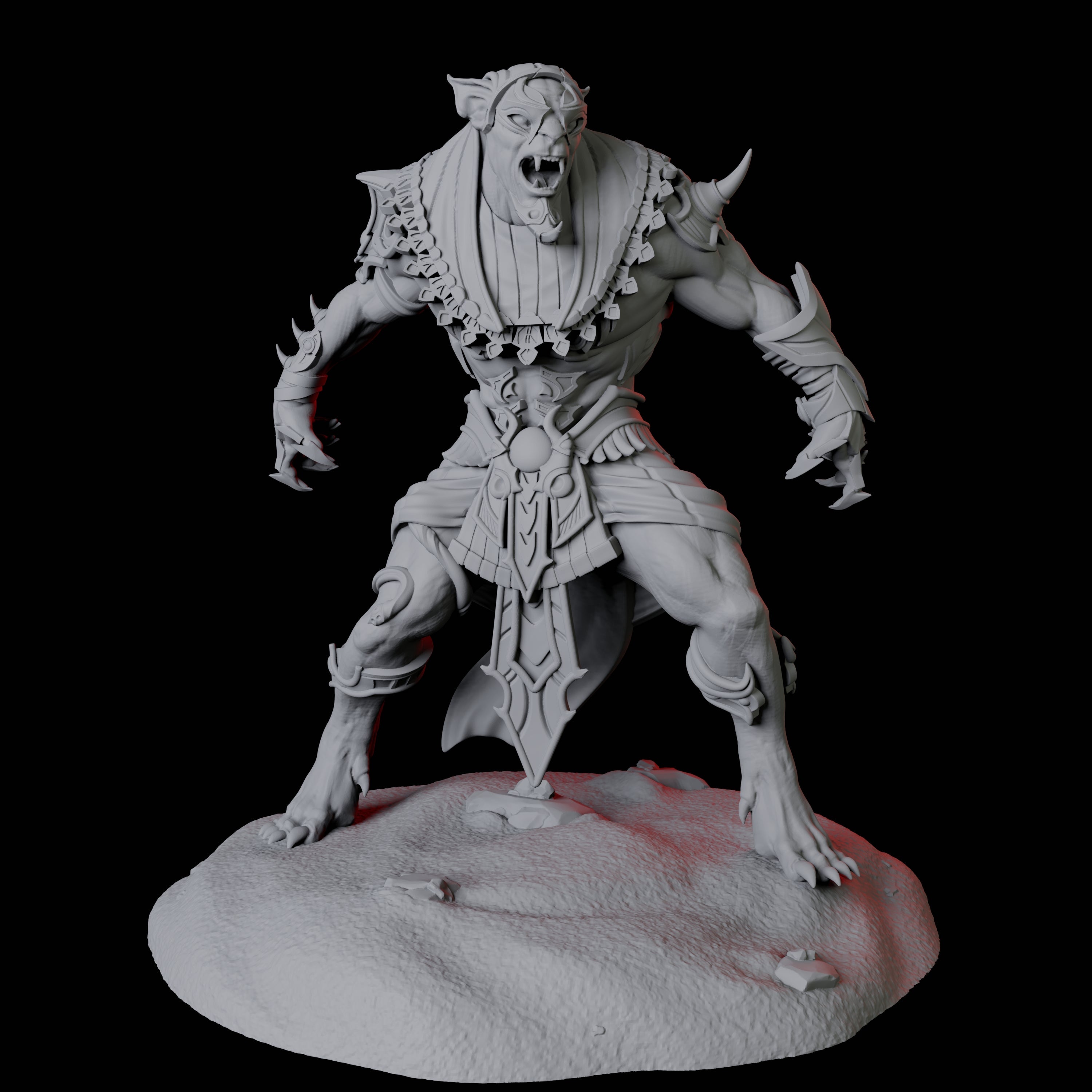 Powerful Tabaxi Warrior D Miniature for Dungeons and Dragons, Pathfinder or other TTRPGs