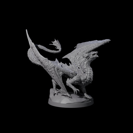 Prancing Golden Dragon Miniature for Dungeons and Dragons, Pathfinder or other TTRPGs