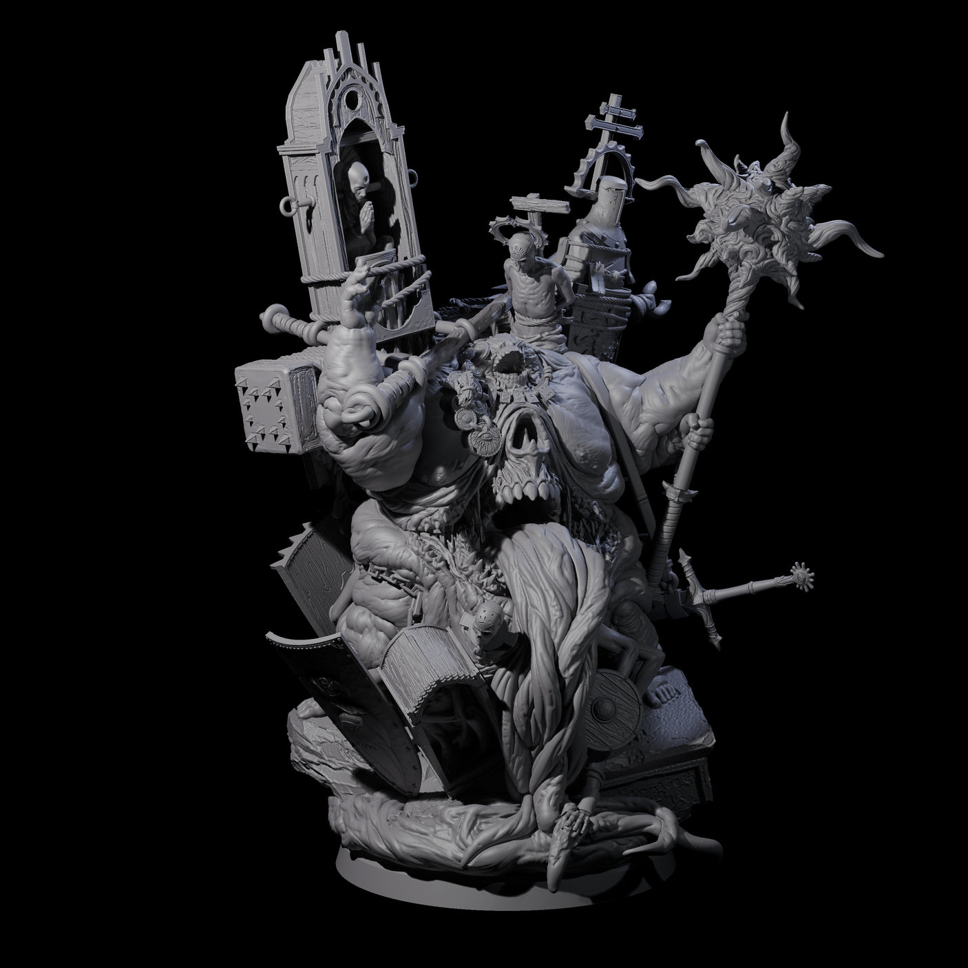 Preaching Corpse Collector Bishop Miniature for Dungeons and Dragons, Pathfinder or other TTRPGs
