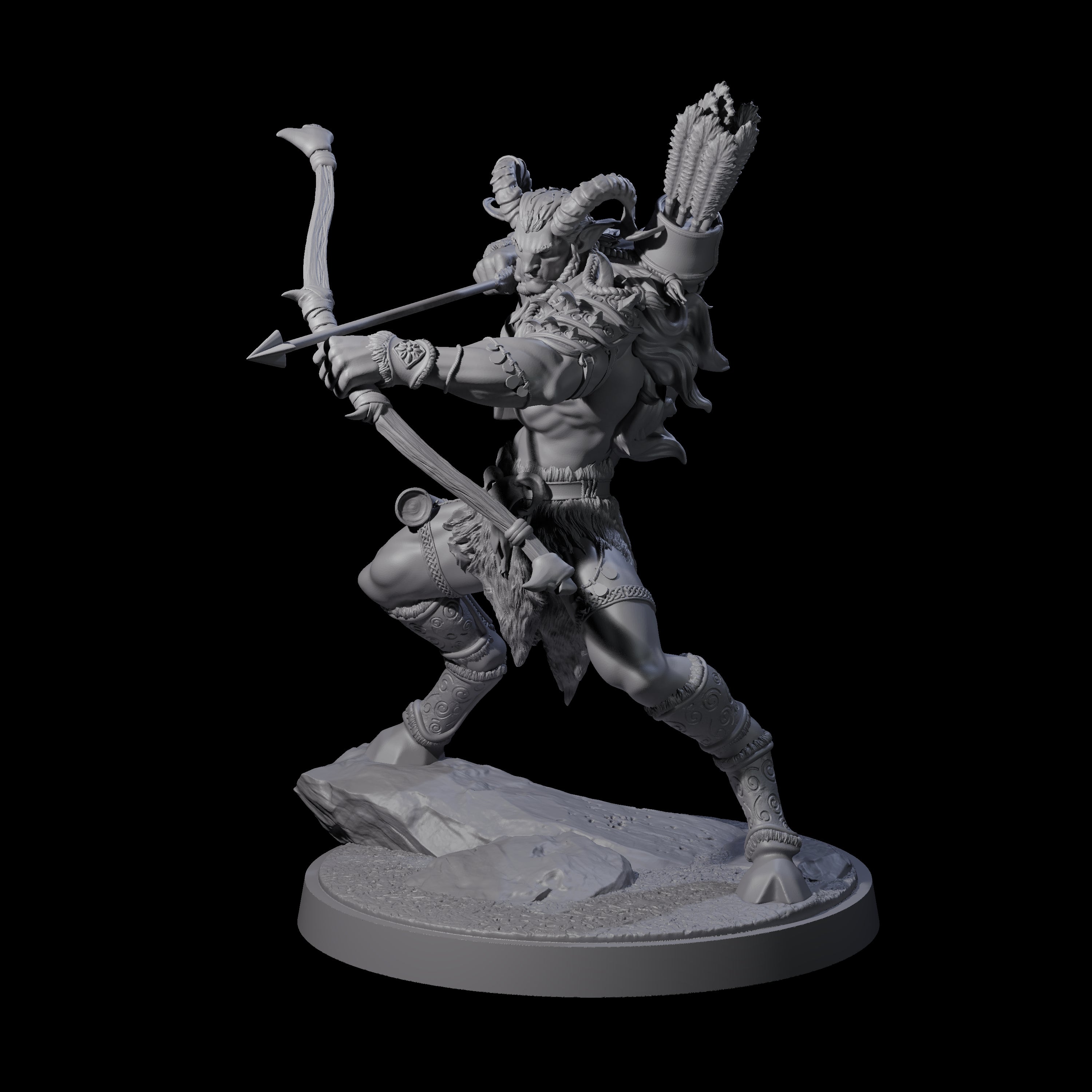 Precise Satyr Marksman A Miniature for Dungeons and Dragons, Pathfinder or other TTRPGs
