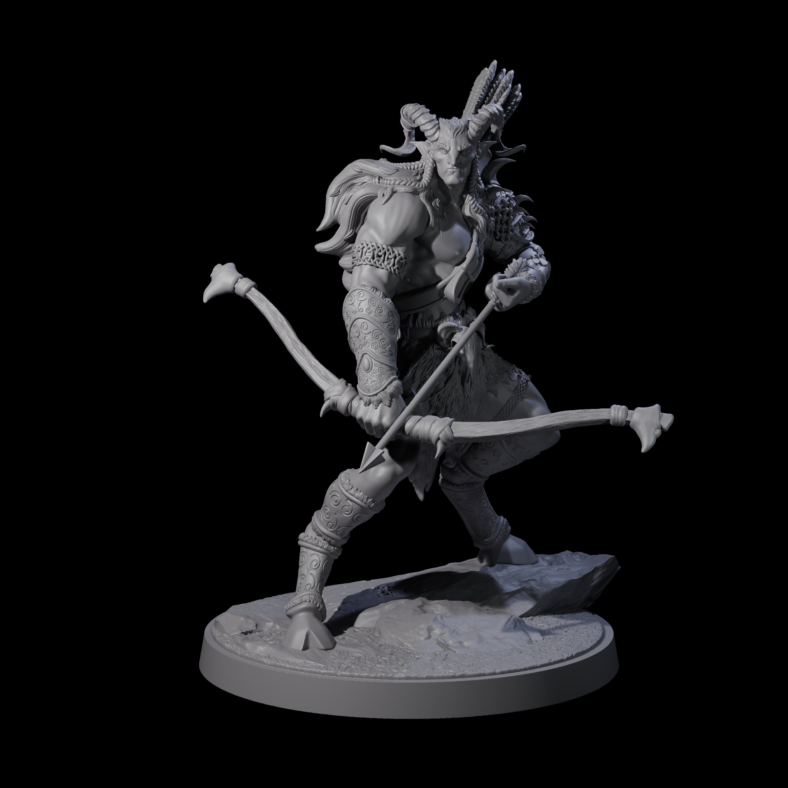 Precise Satyr Marksman B Miniature for Dungeons and Dragons, Pathfinder or other TTRPGs