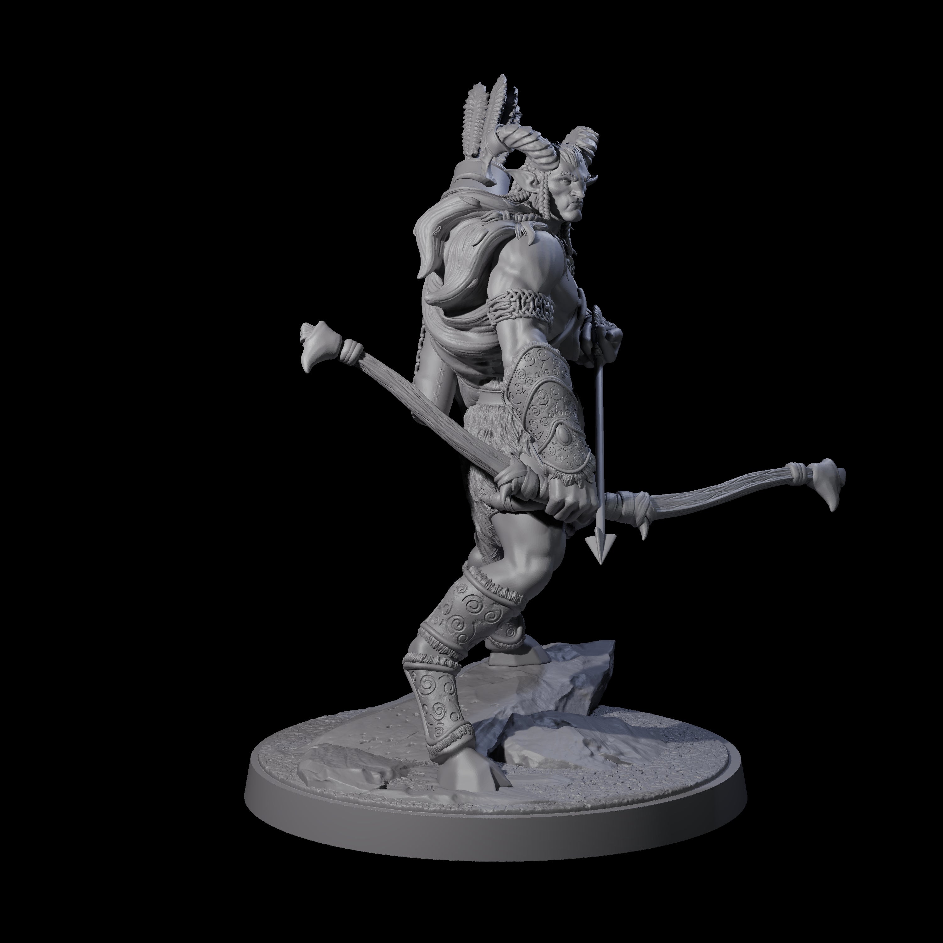 Precise Satyr Marksman B Miniature for Dungeons and Dragons, Pathfinder or other TTRPGs