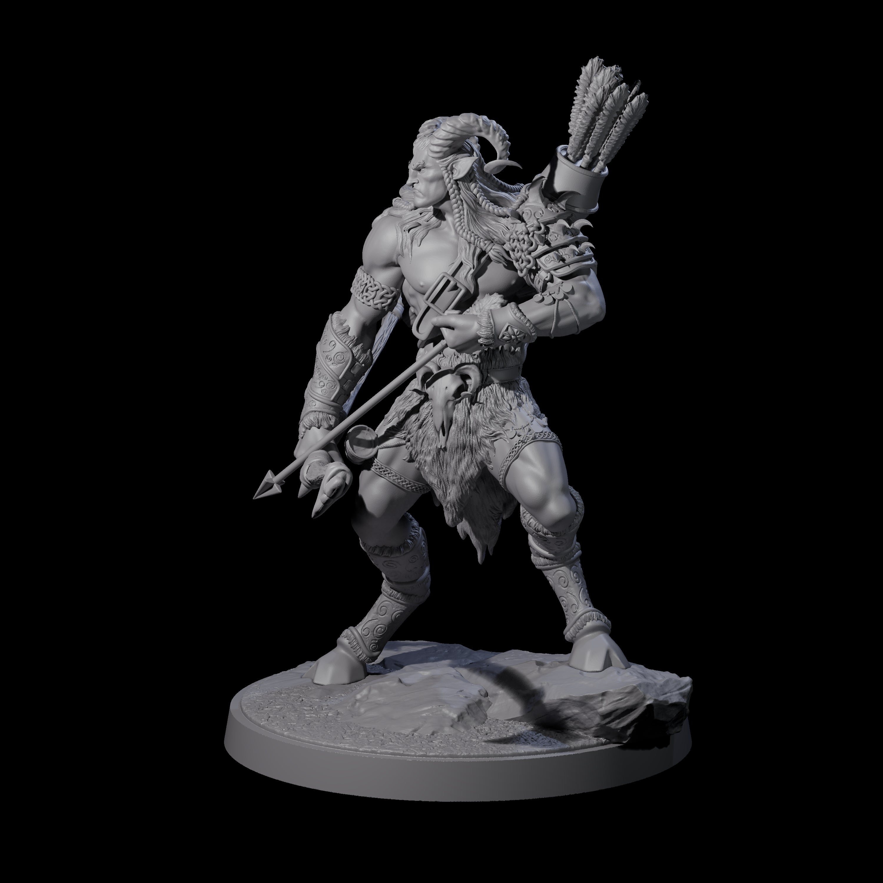 Precise Satyr Marksman B Miniature for Dungeons and Dragons, Pathfinder or other TTRPGs