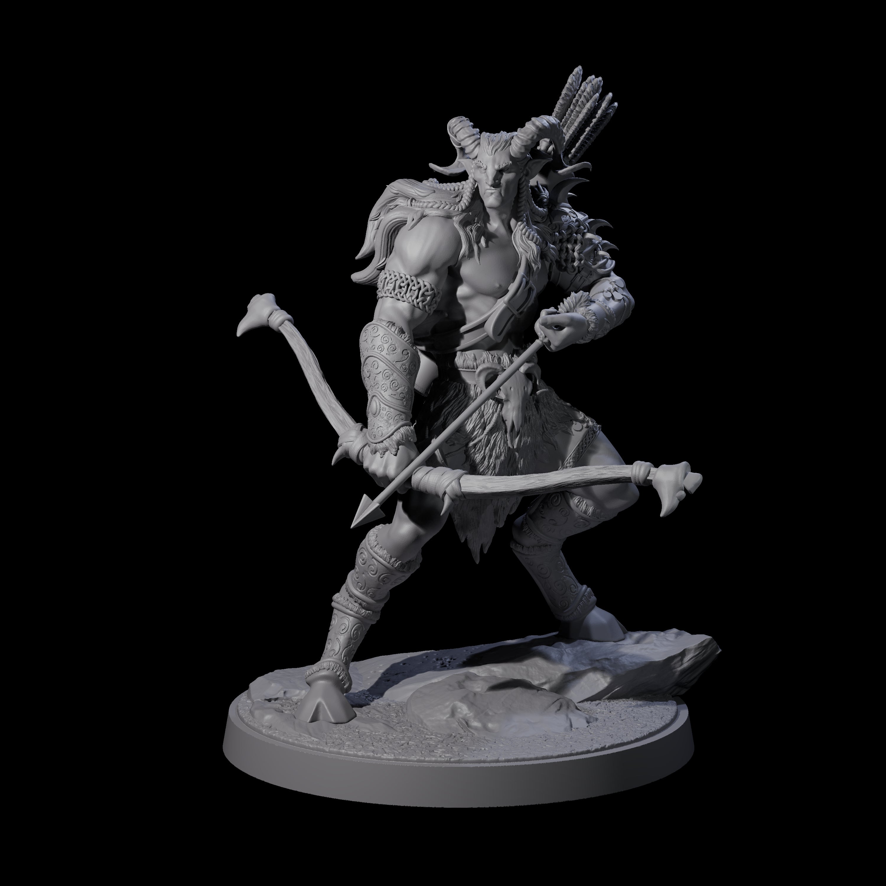 Precise Satyr Marksman B Miniature for Dungeons and Dragons, Pathfinder or other TTRPGs
